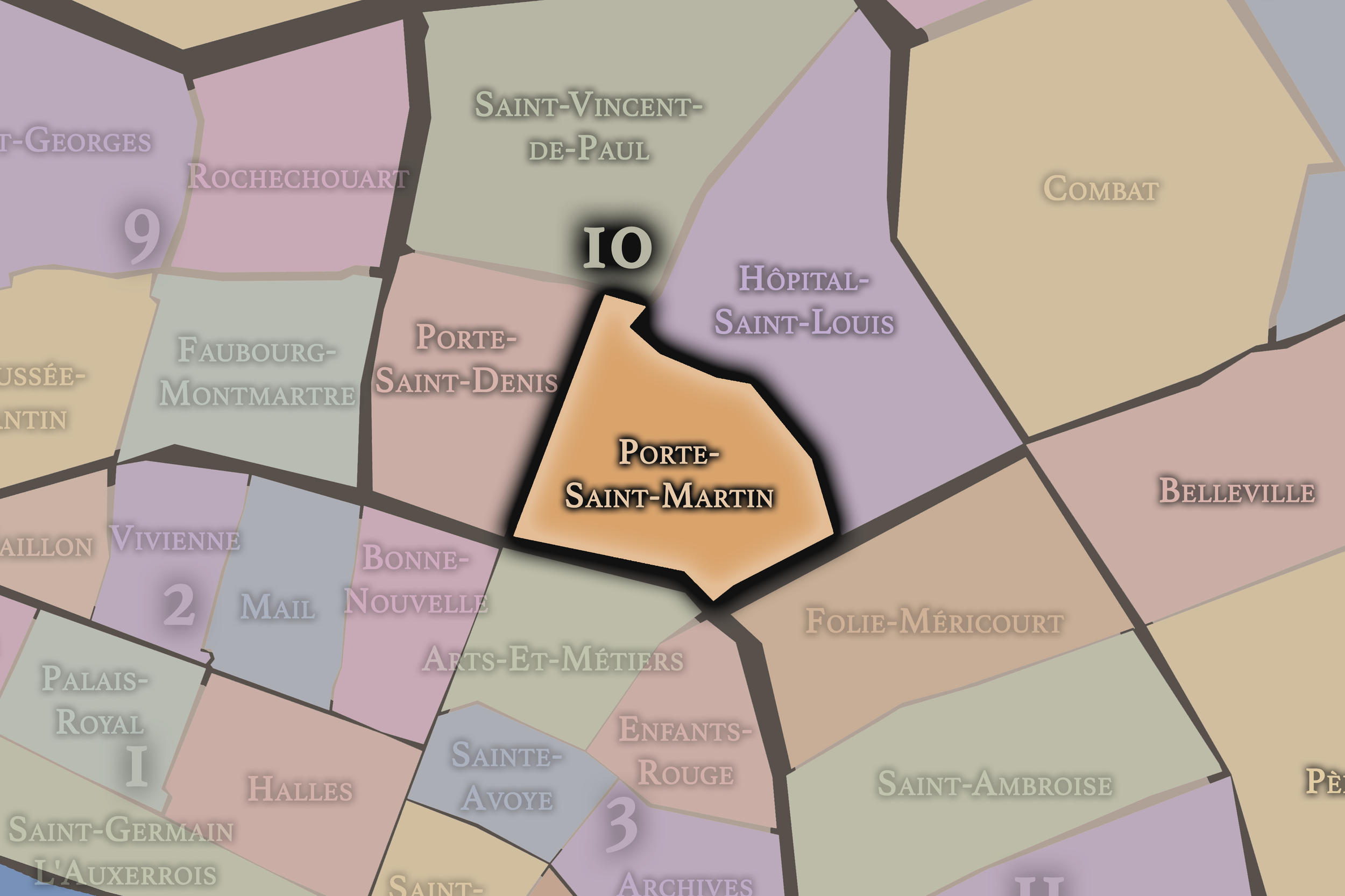  10e — Porte-Saint-Martin | Paris Administrative Quarter Neighborhood Map  