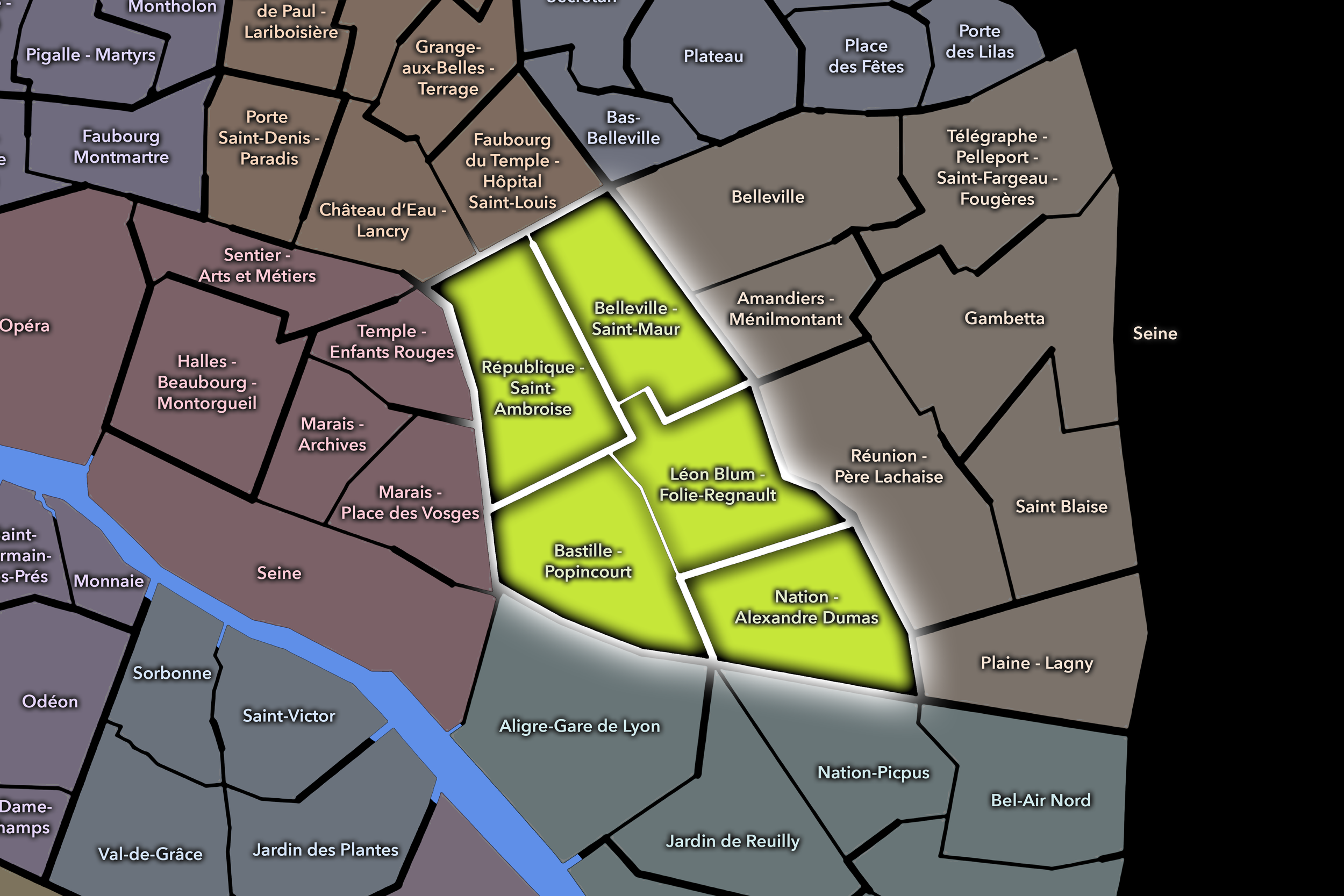   11e — Popincourt | Paris Conseils de Quartier Neighborhood Map  