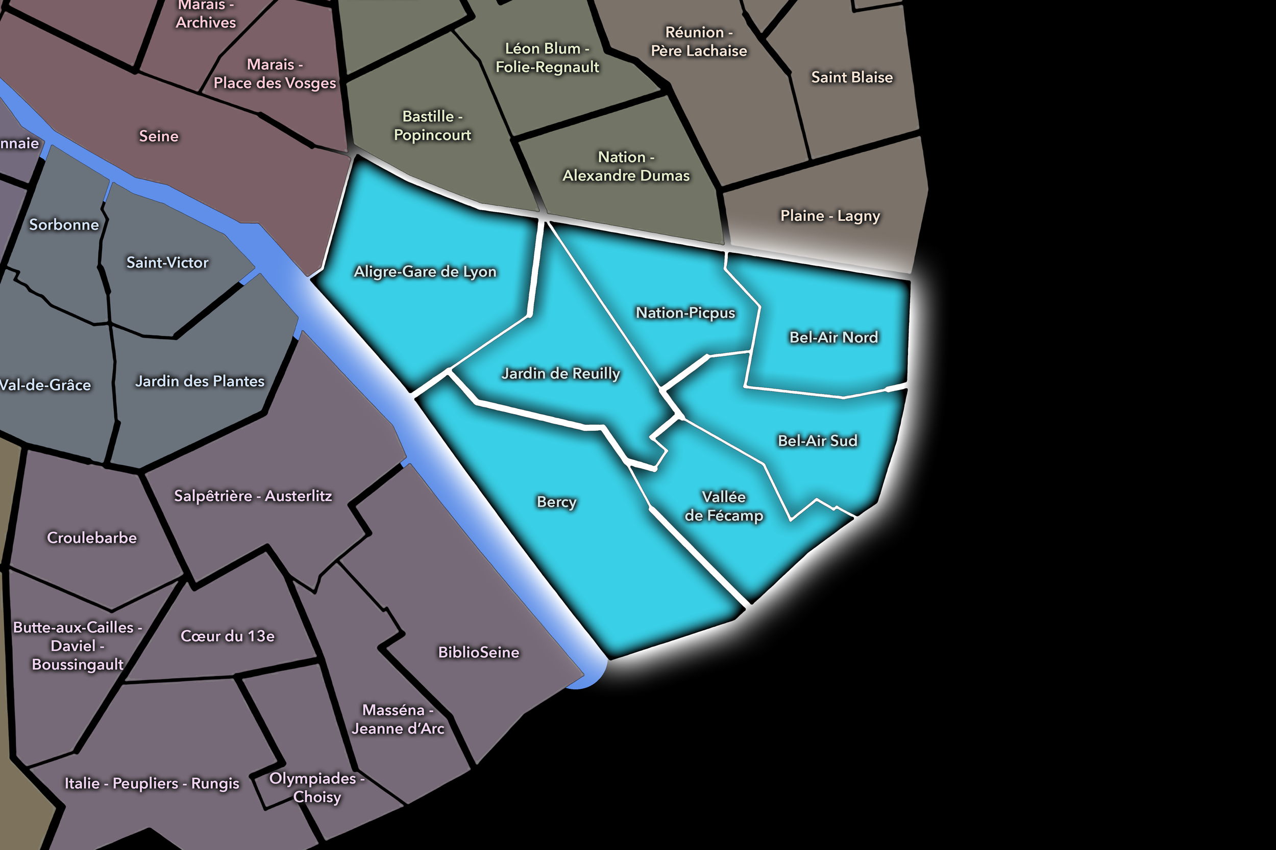   12e — Reuilly | Paris Conseils de Quartier Neighborhood Map  