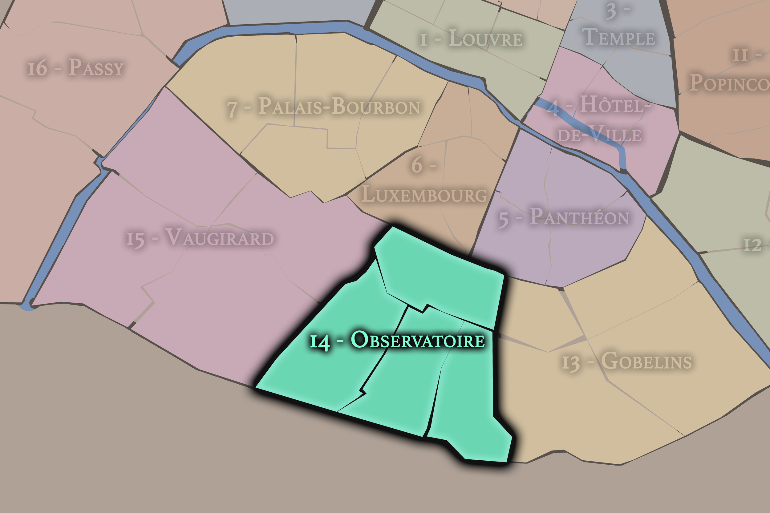   14e — Observatoire Arrondissement | Paris Neighborhood Map  