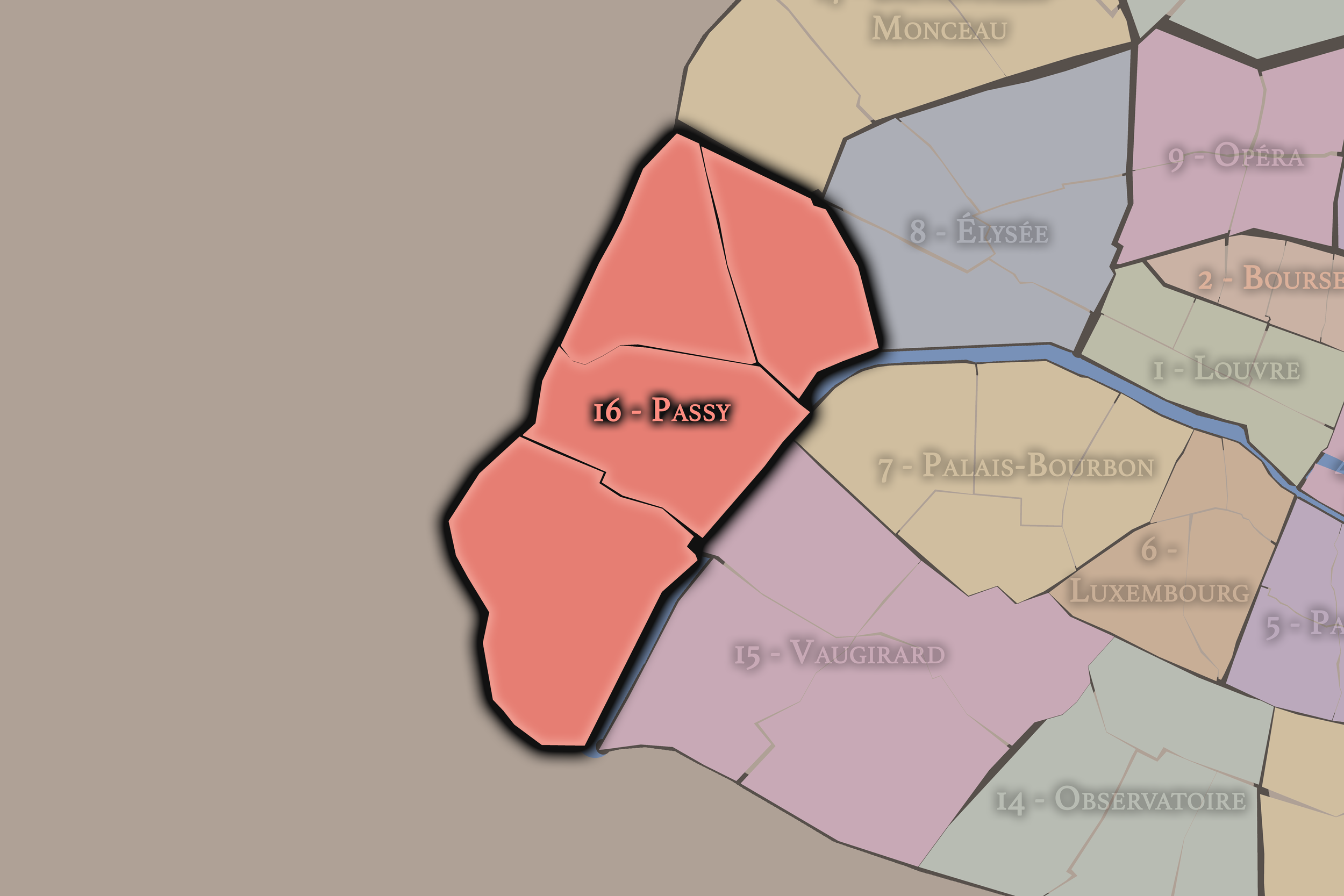   16e — Passy Arrondissement | Paris Neighborhood Map  