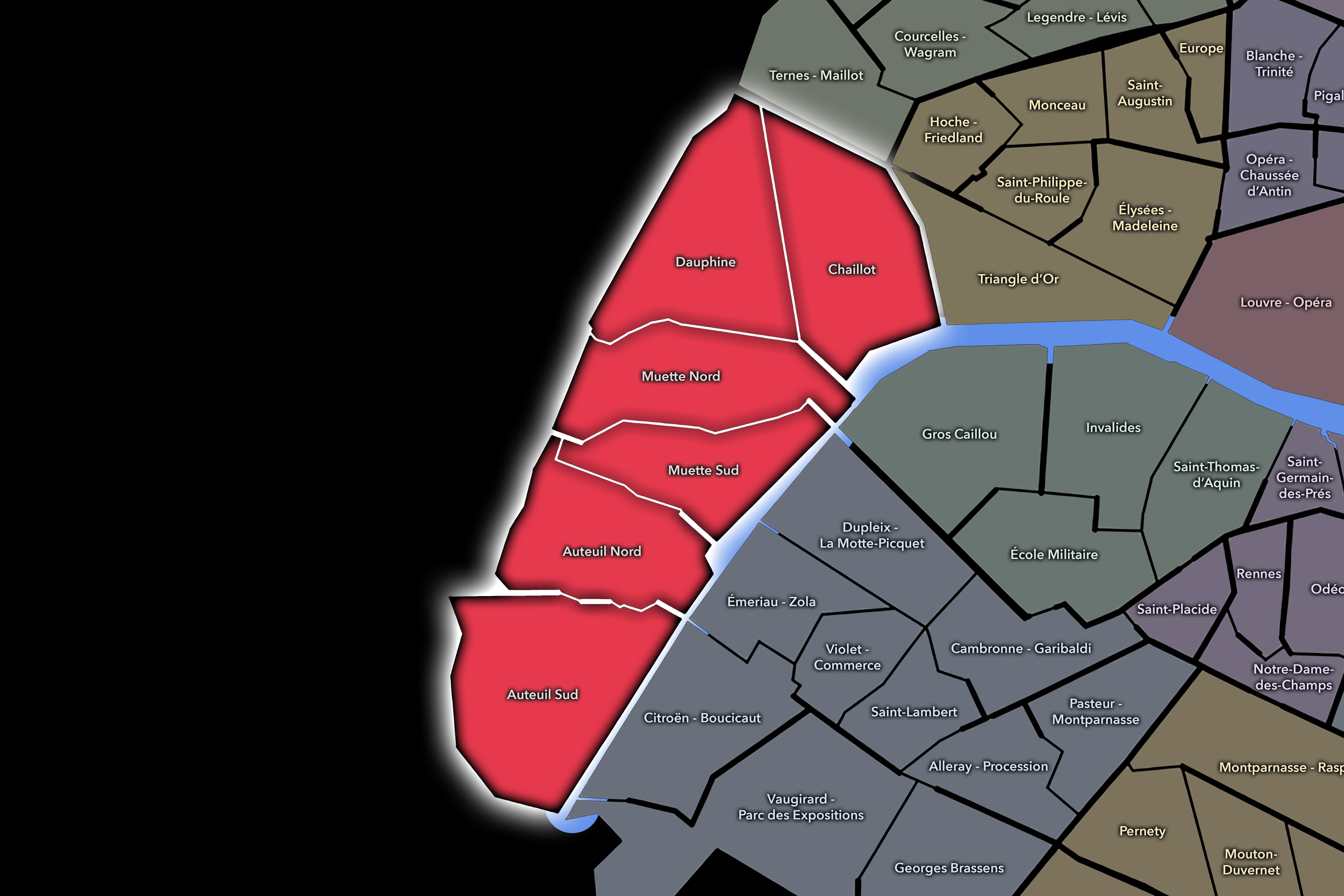   16e — Passy | Paris Conseils de Quartier Neighborhood Map  