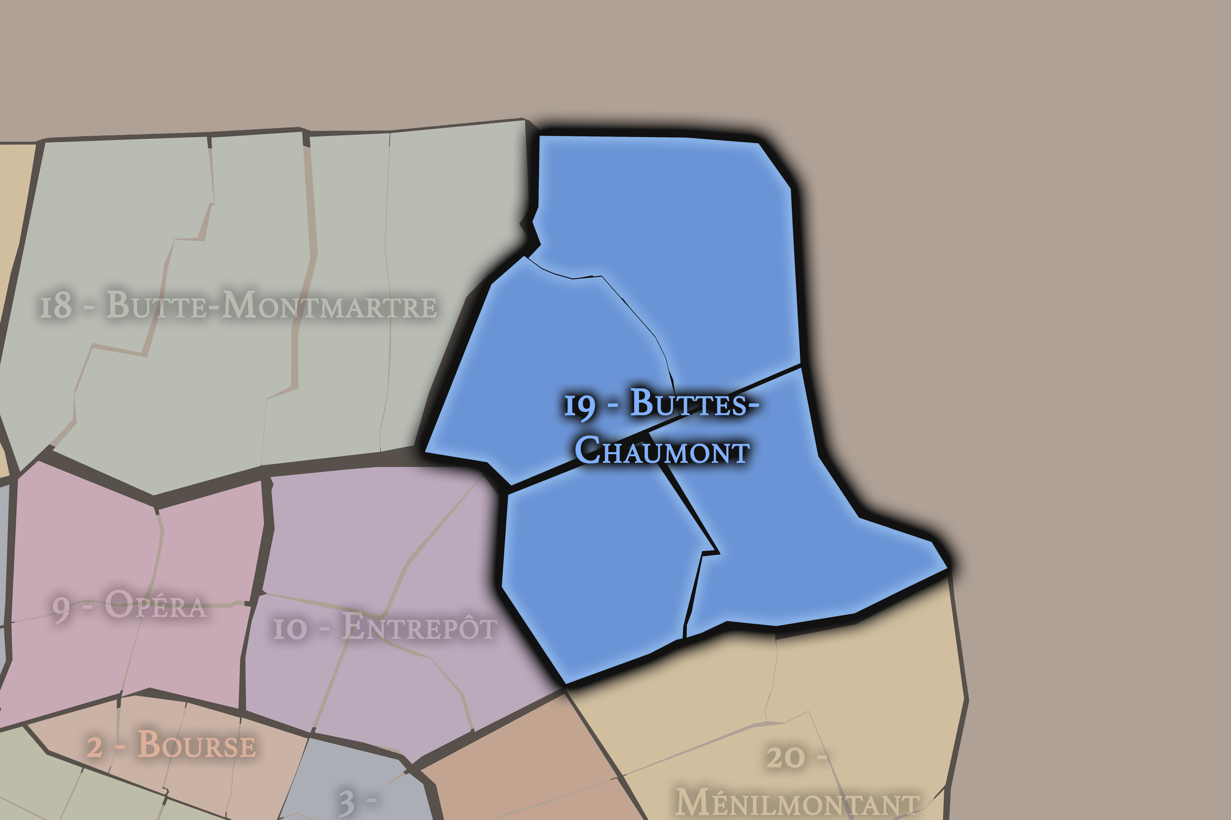   19e — Buttes-Chaumont Arrondissement | Paris Neighborhood Map  