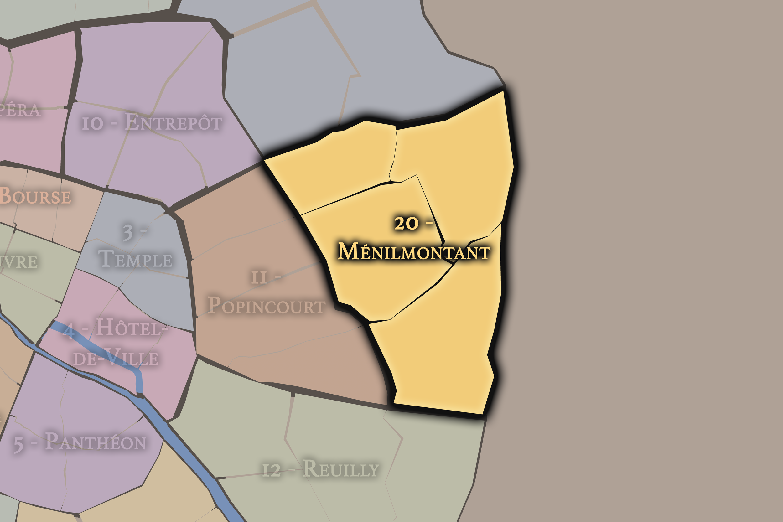   20e — Ménilmontant Arrondissement | Paris Neighborhood Map  