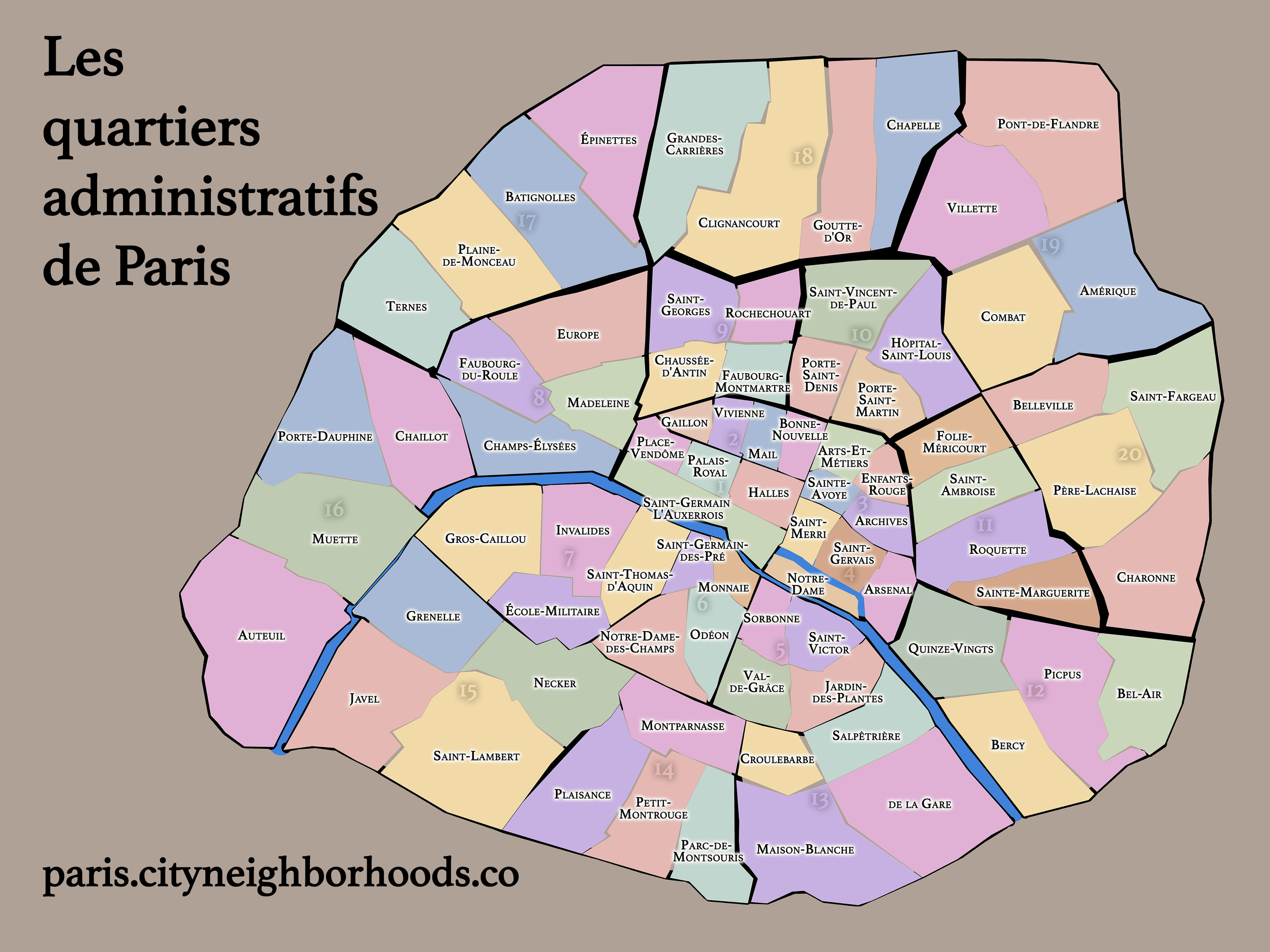   Explore the 80 quartiers administratifs of Paris  