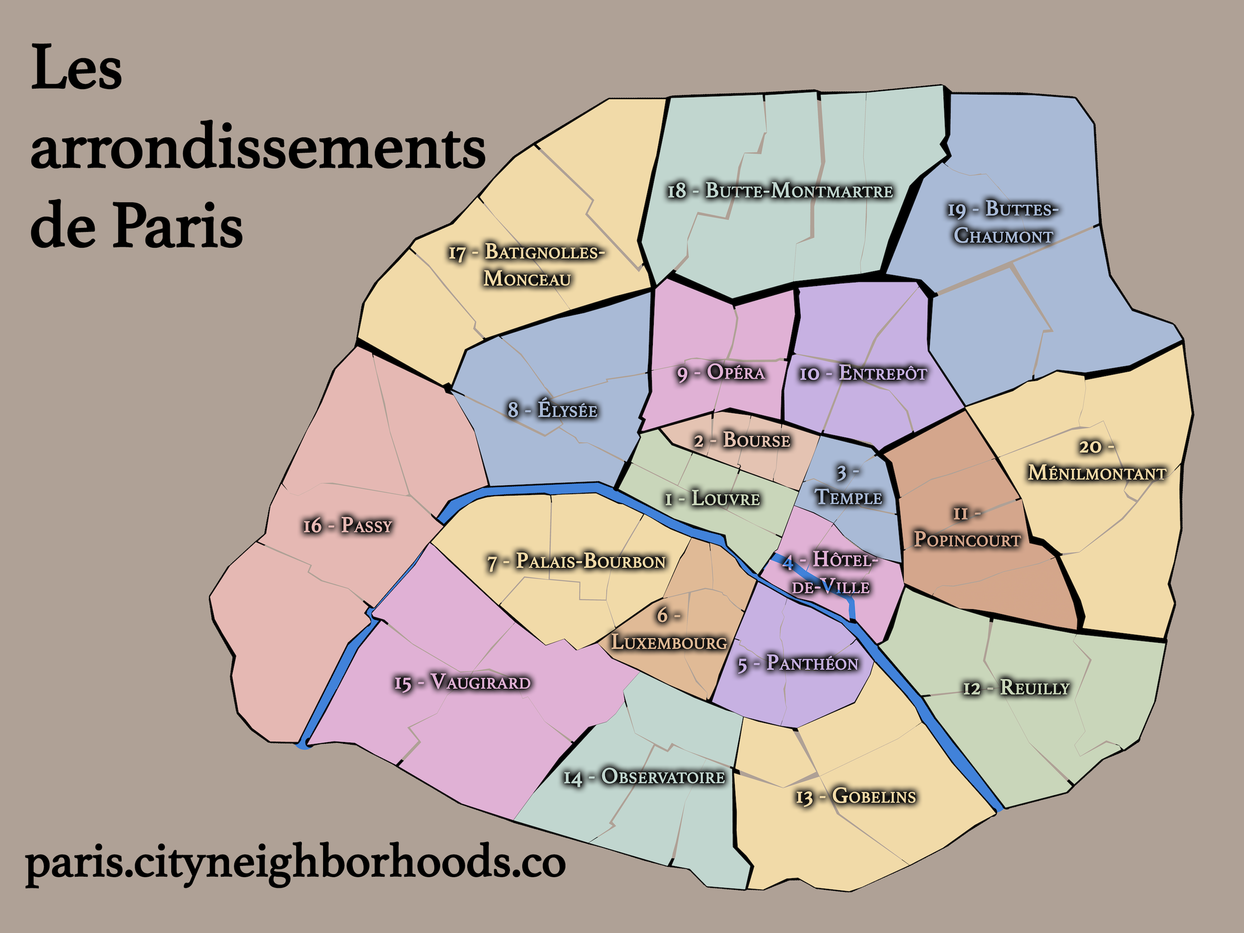   Explore the 20 arrondissements of Paris  