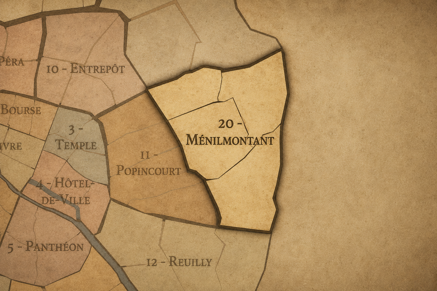 Renaissance Style Neighborhood Map of 20e Ménilmontant.png