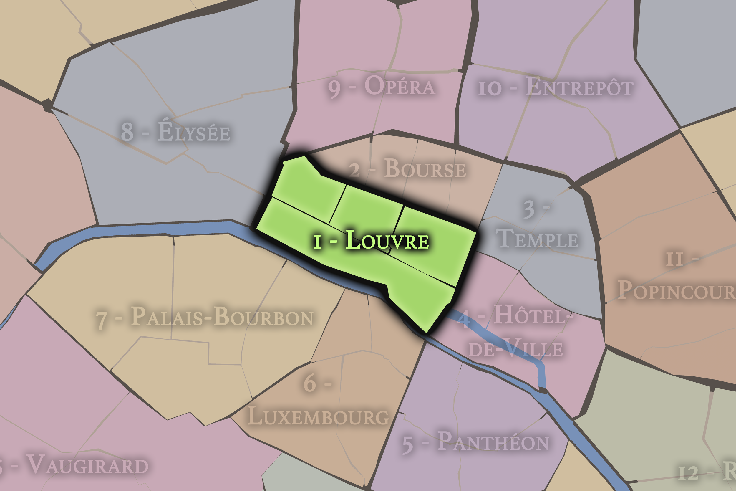 A city street scene with a man walking across the road carrying a bag, surrounded by cars and tall buildings, with green trees lining the street and a clock tower in the background.