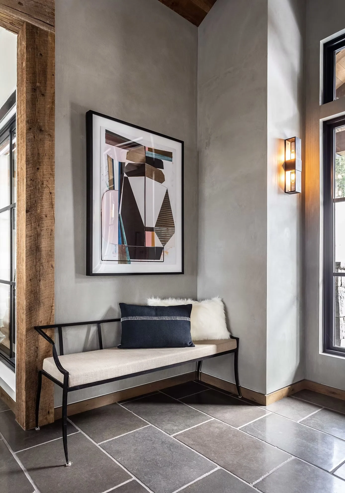 entry way with bench