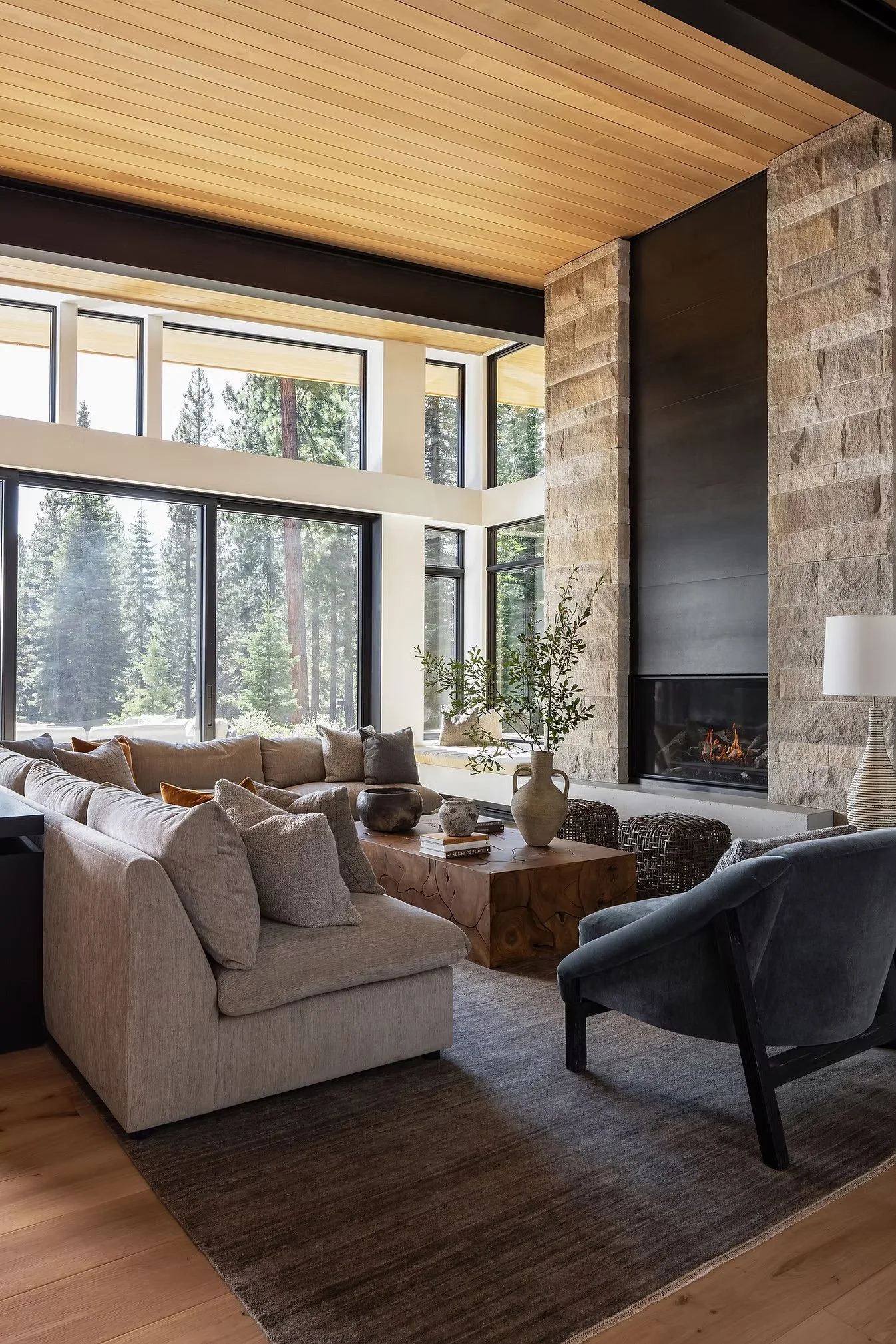 living room with fireplace