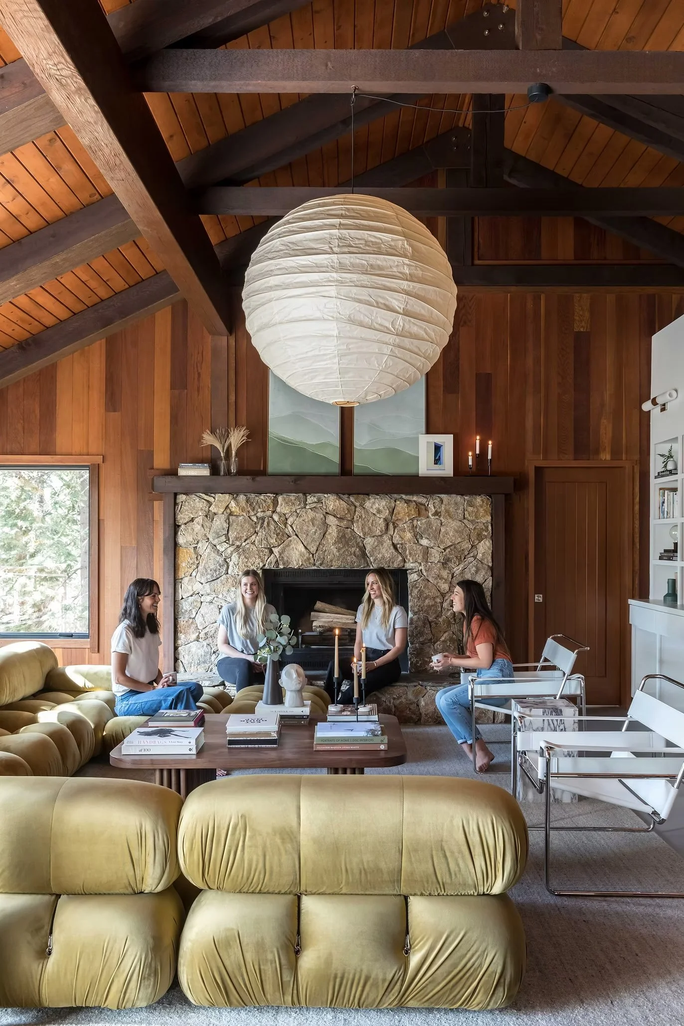 living room with people chatting