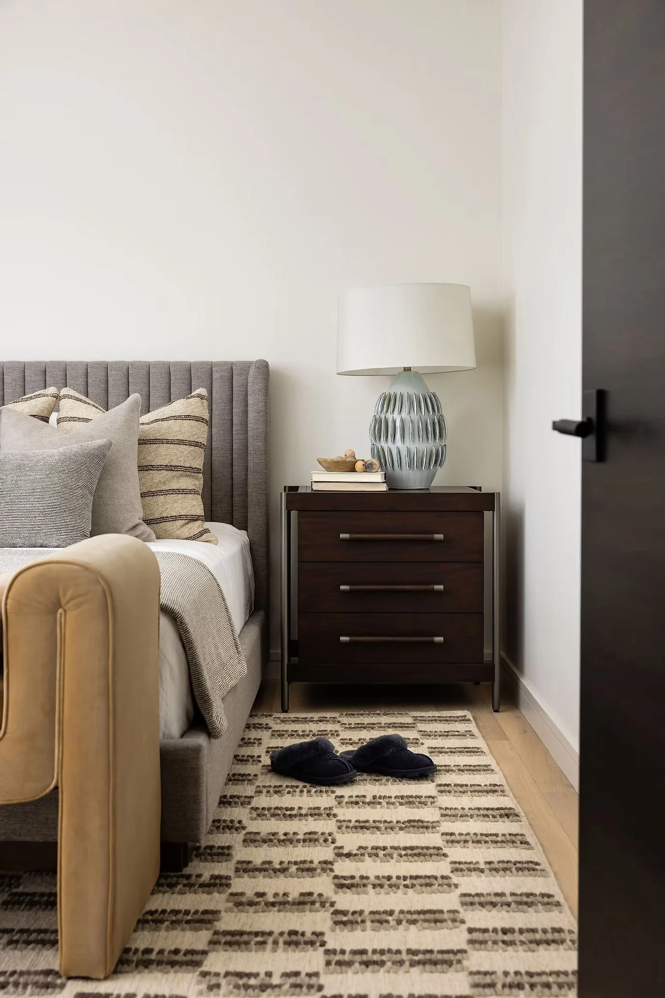 bedroom and nightstand