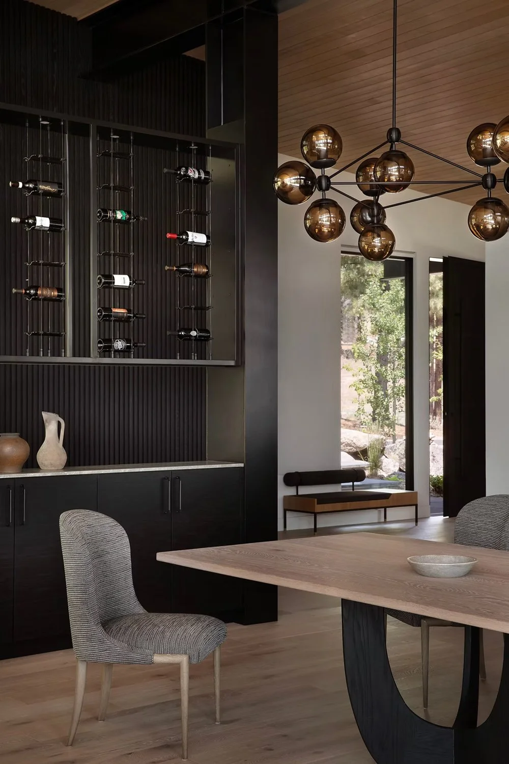 dining room and wine cabinet