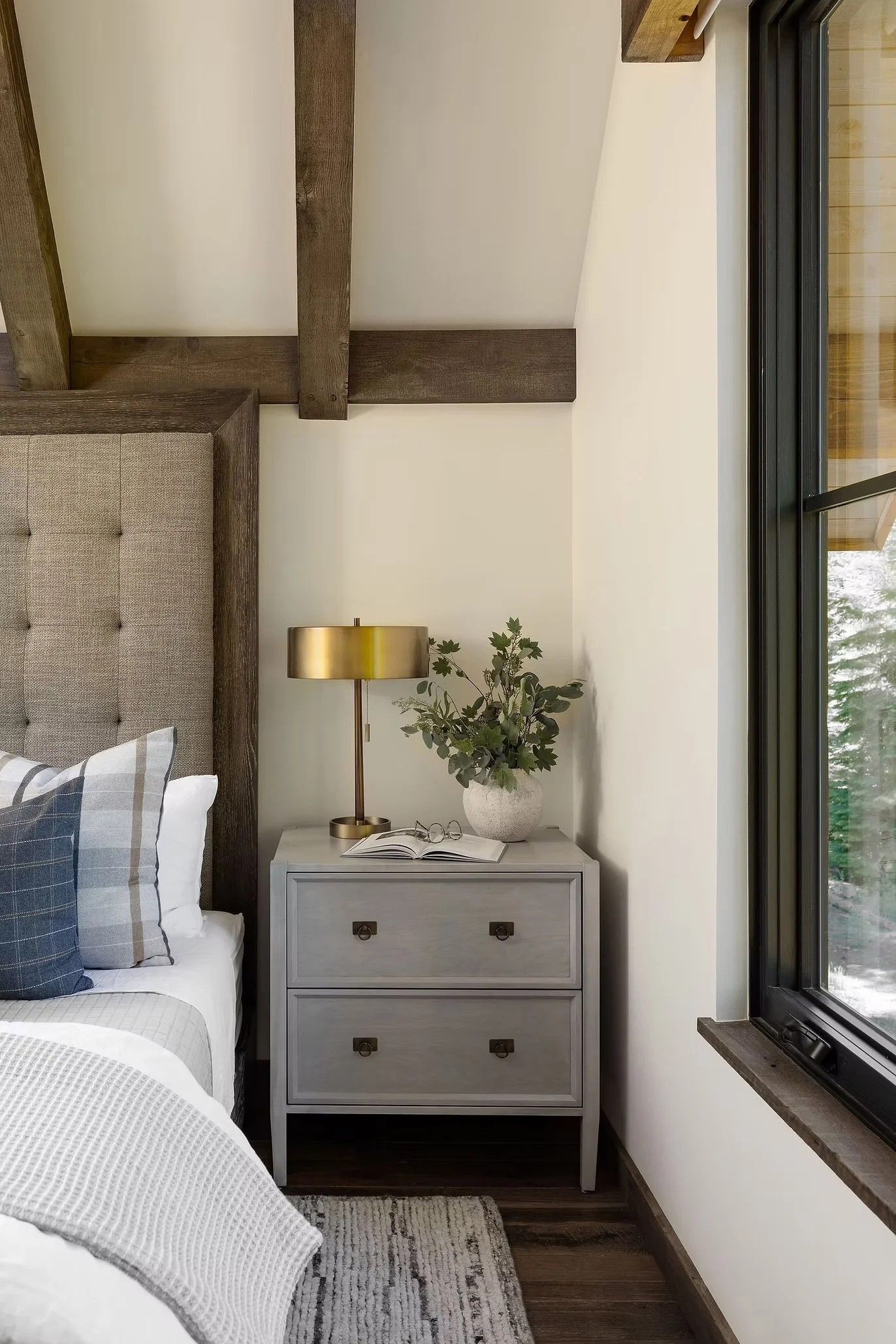 bedroom and nightstand