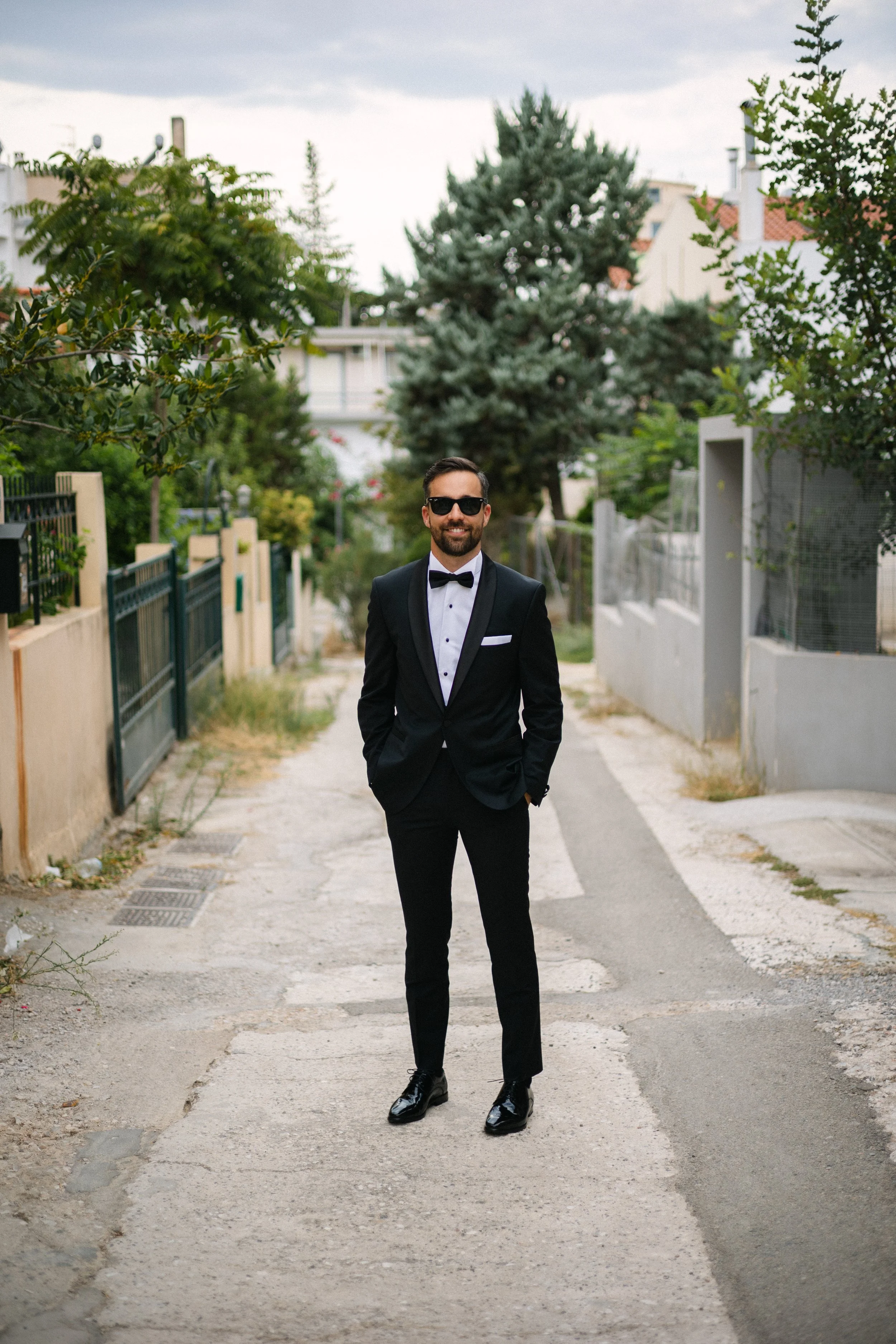 Stunning Portrait Groom Black Tuxedo