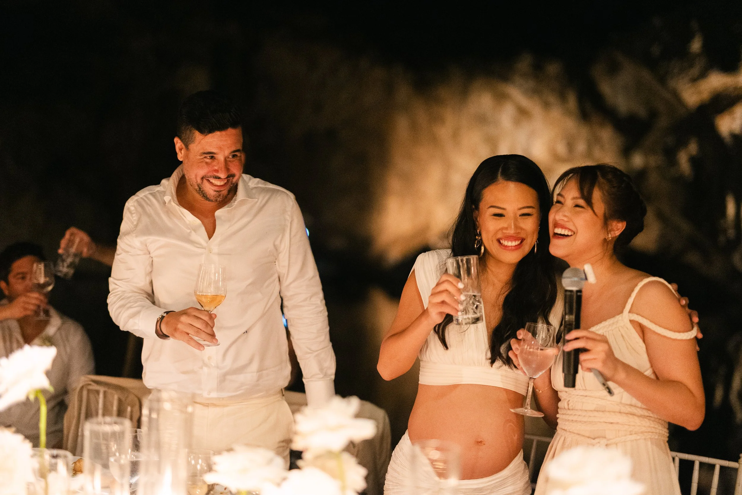 Emotional vows moment Lake Vouliagmeni Athens Greece wedding