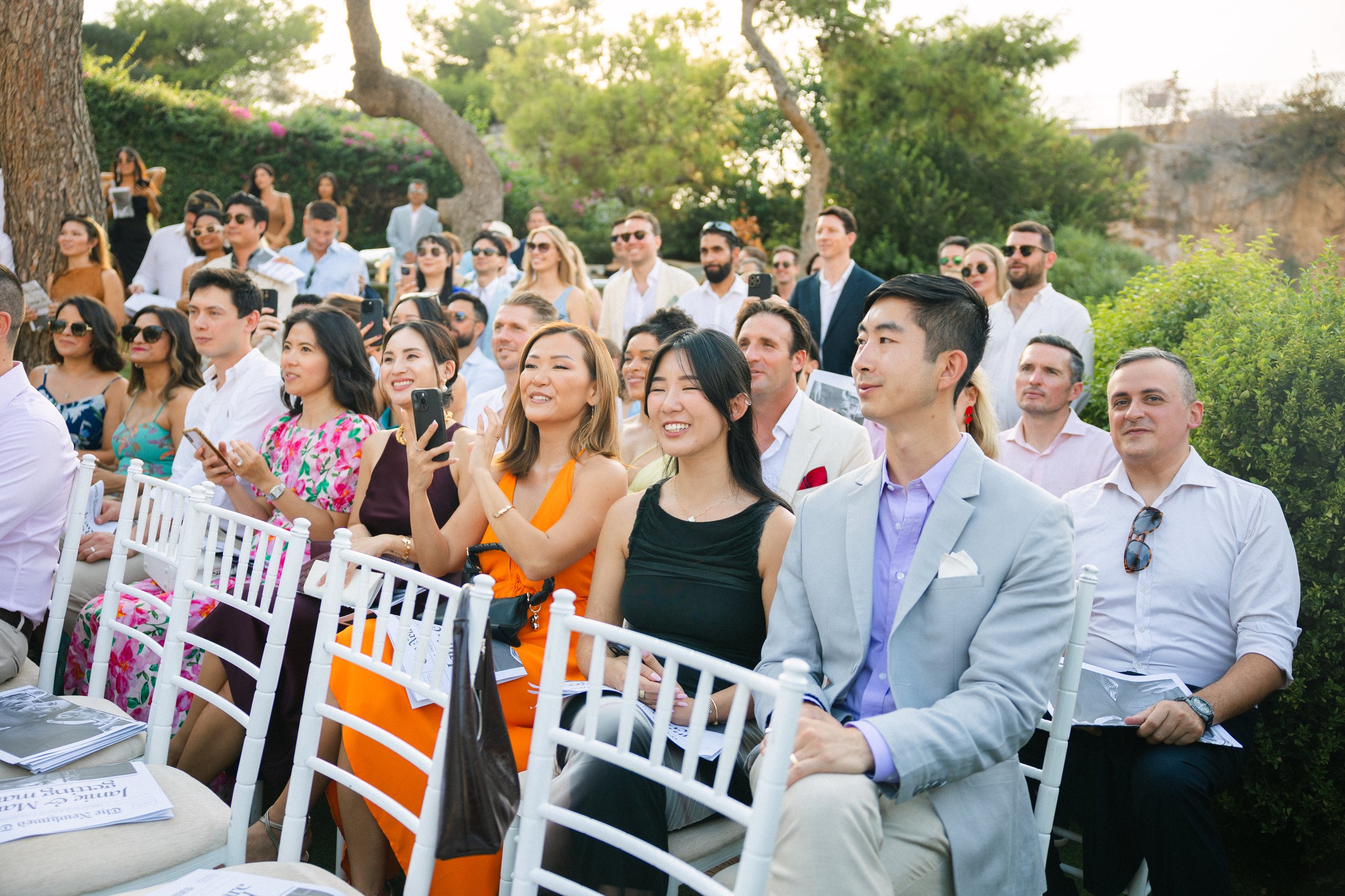 Wedding guest portrait Lake Vouliagmeni Athens Greece
