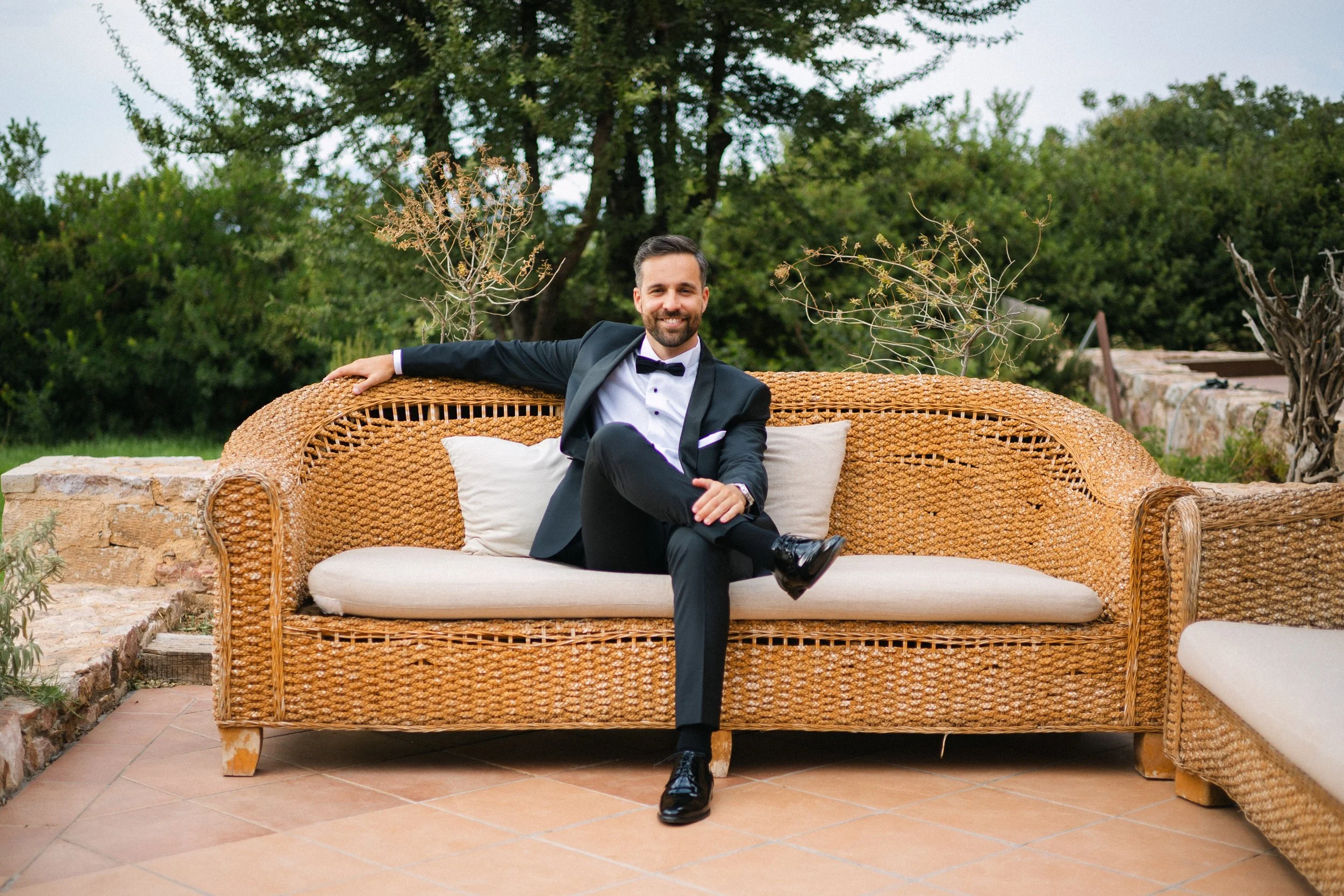 Groom portrait Iliou Petra estate Athens Greece wedding