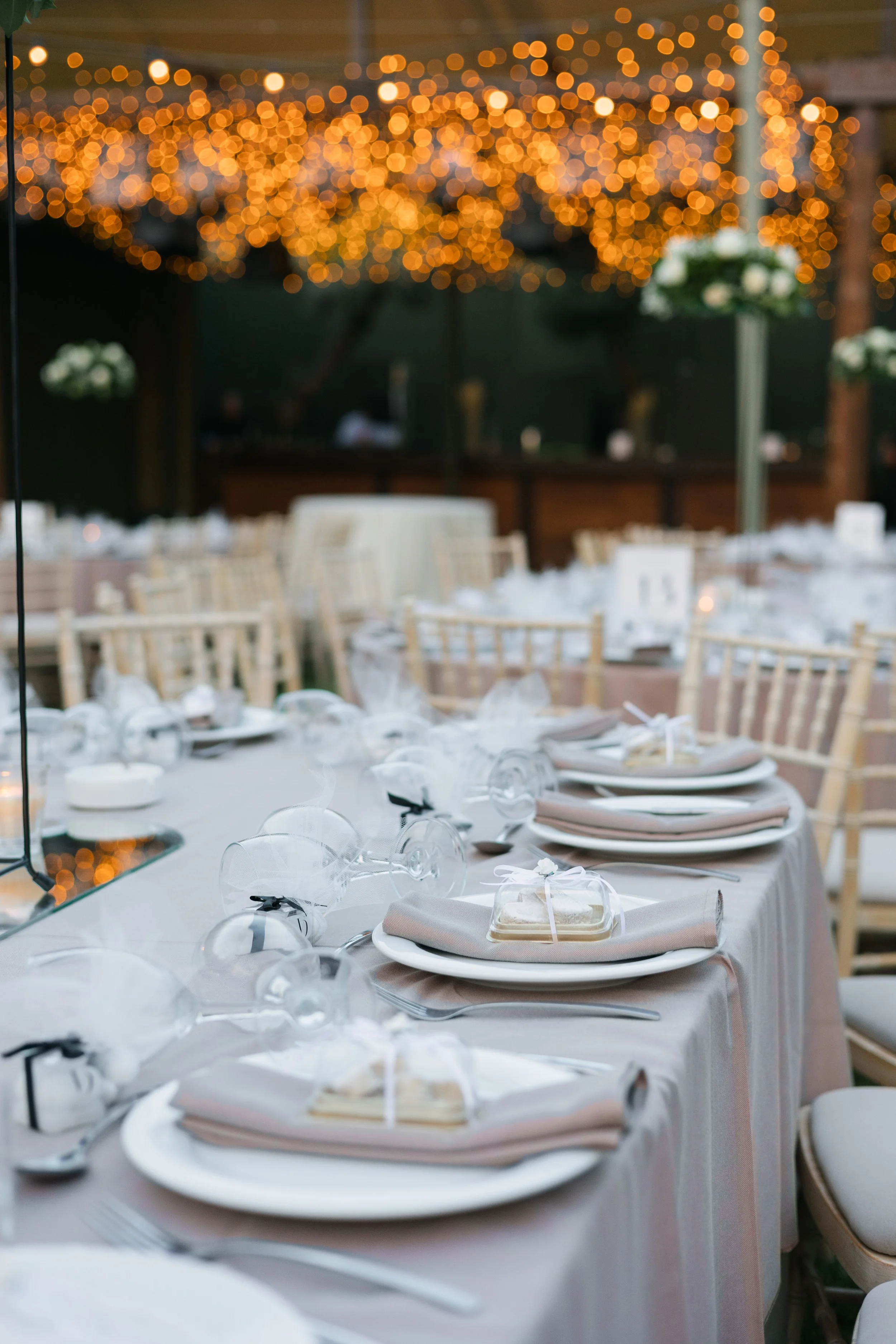 Table decoration Iliou Petra estate Athens Greece wedding