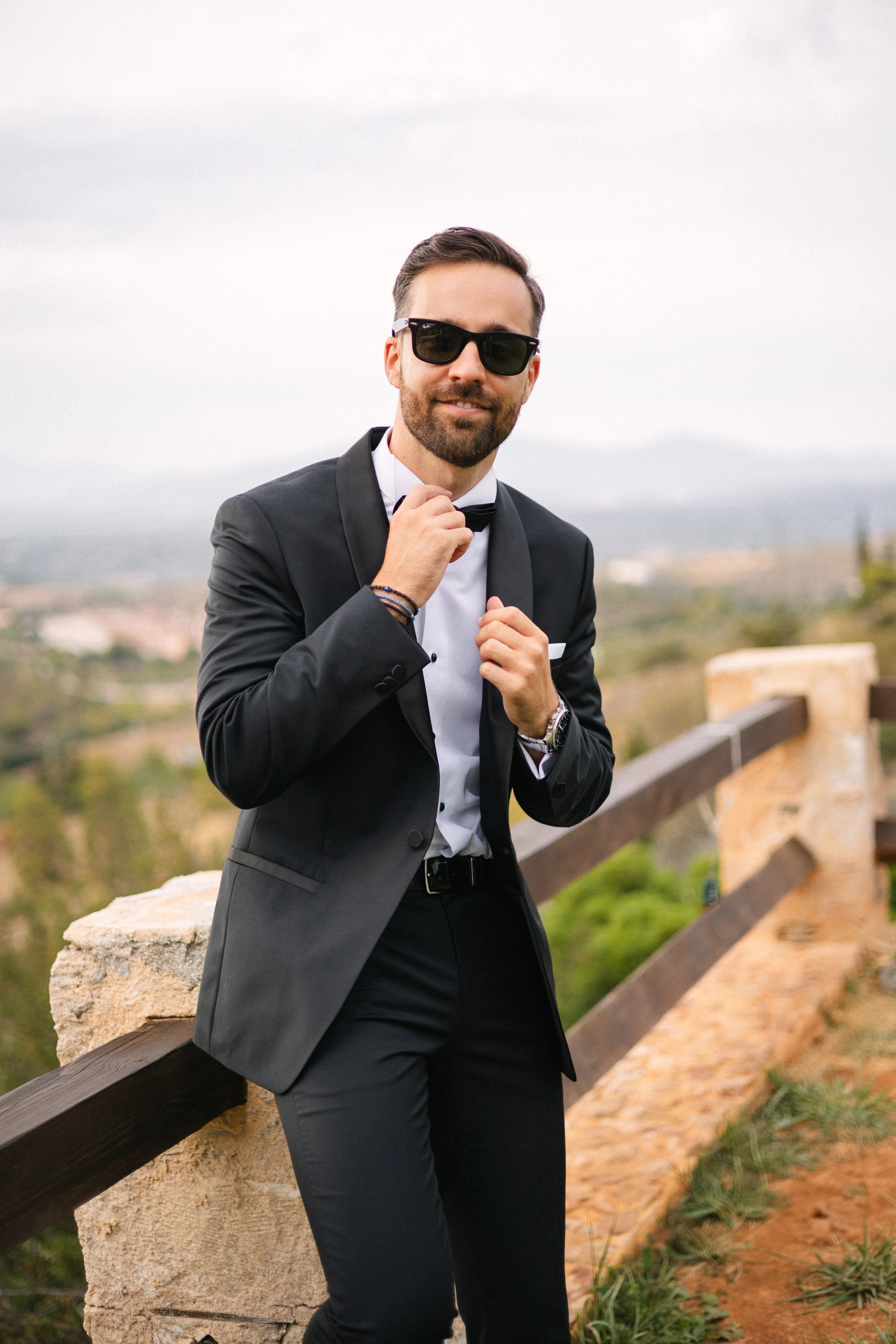 Groom portrait Iliou Petra estate Athens Greece wedding