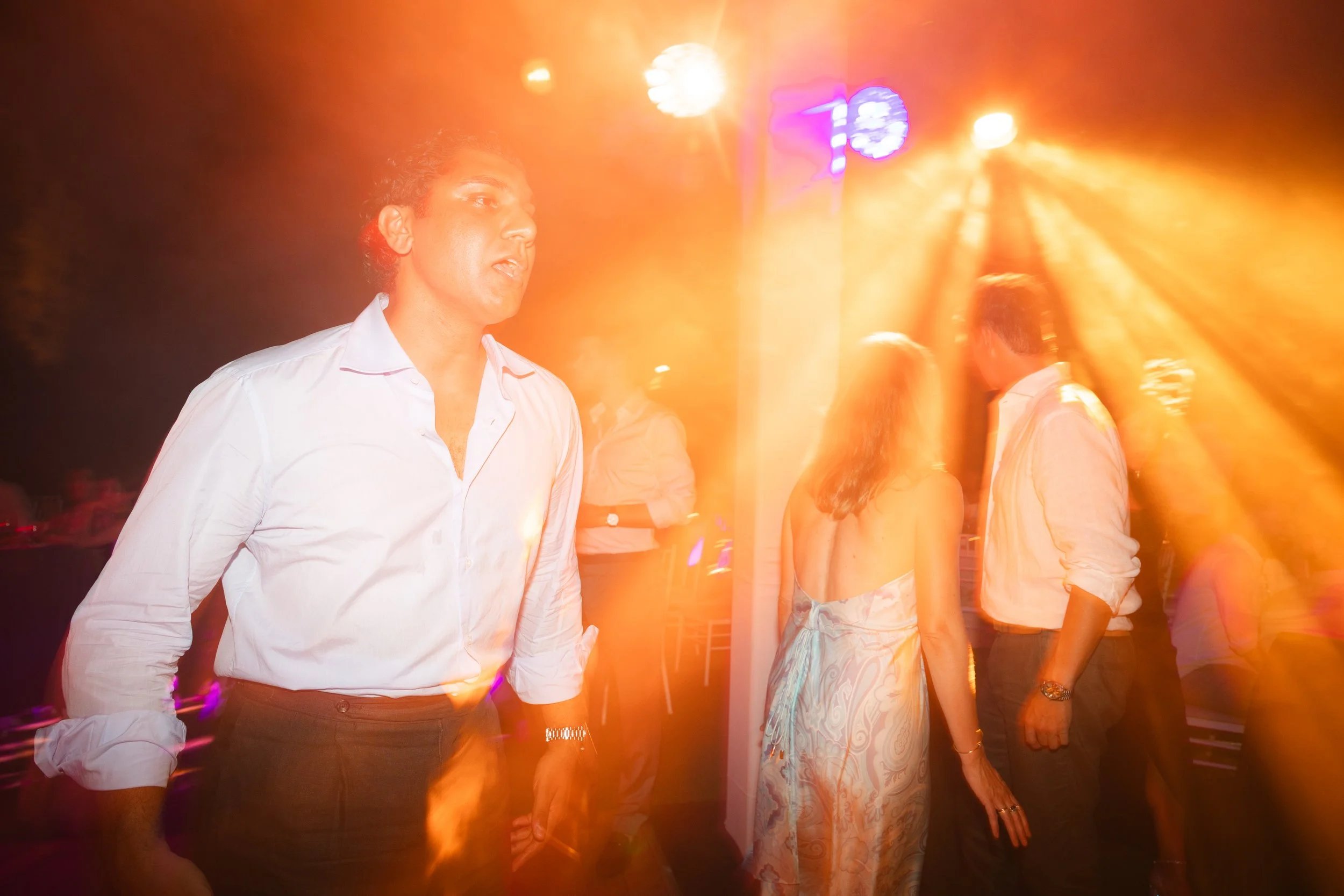 Wedding celebration Lake Vouliagmeni Athens Greece night