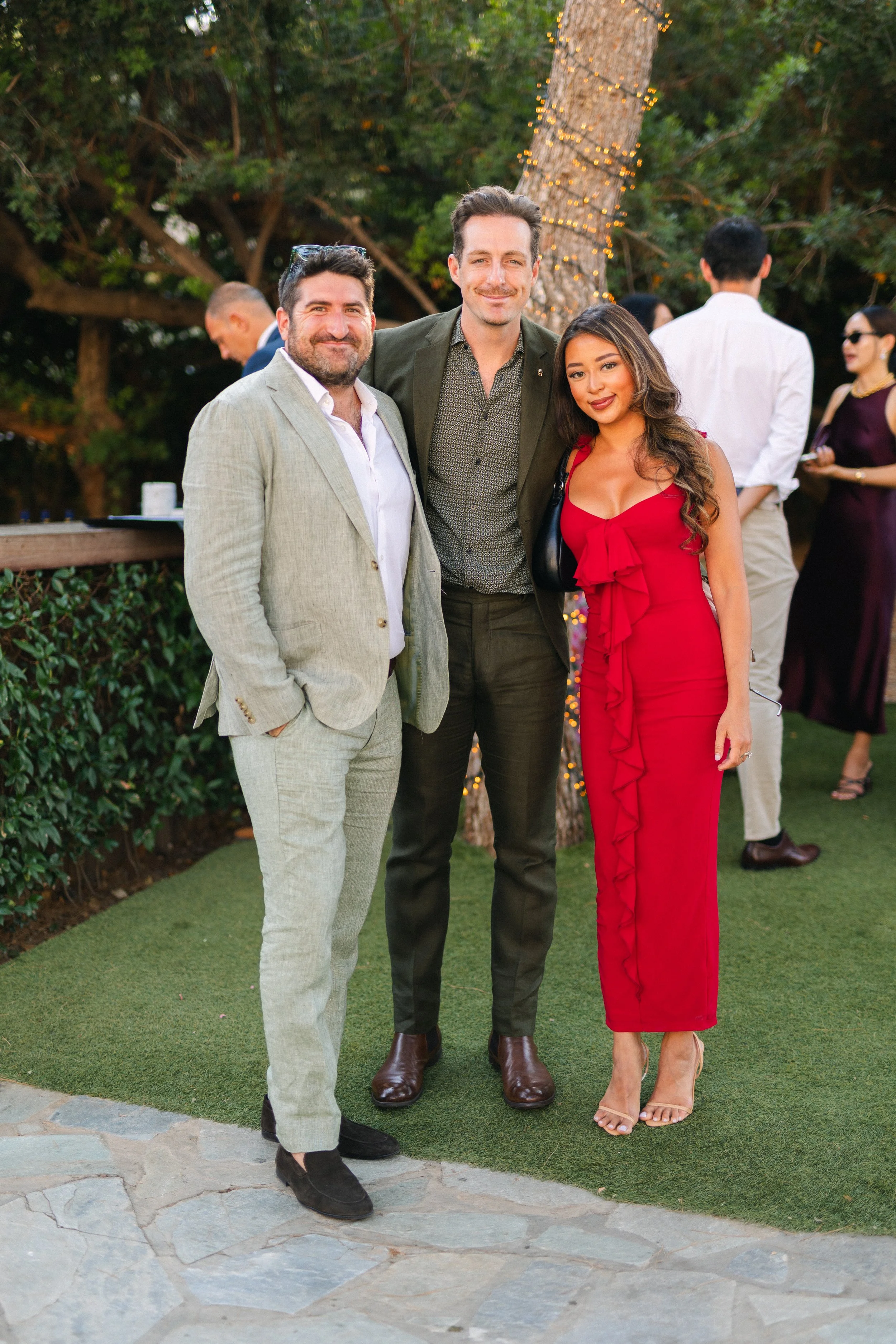 Wedding guest portrait Lake Vouliagmeni Athens Greece