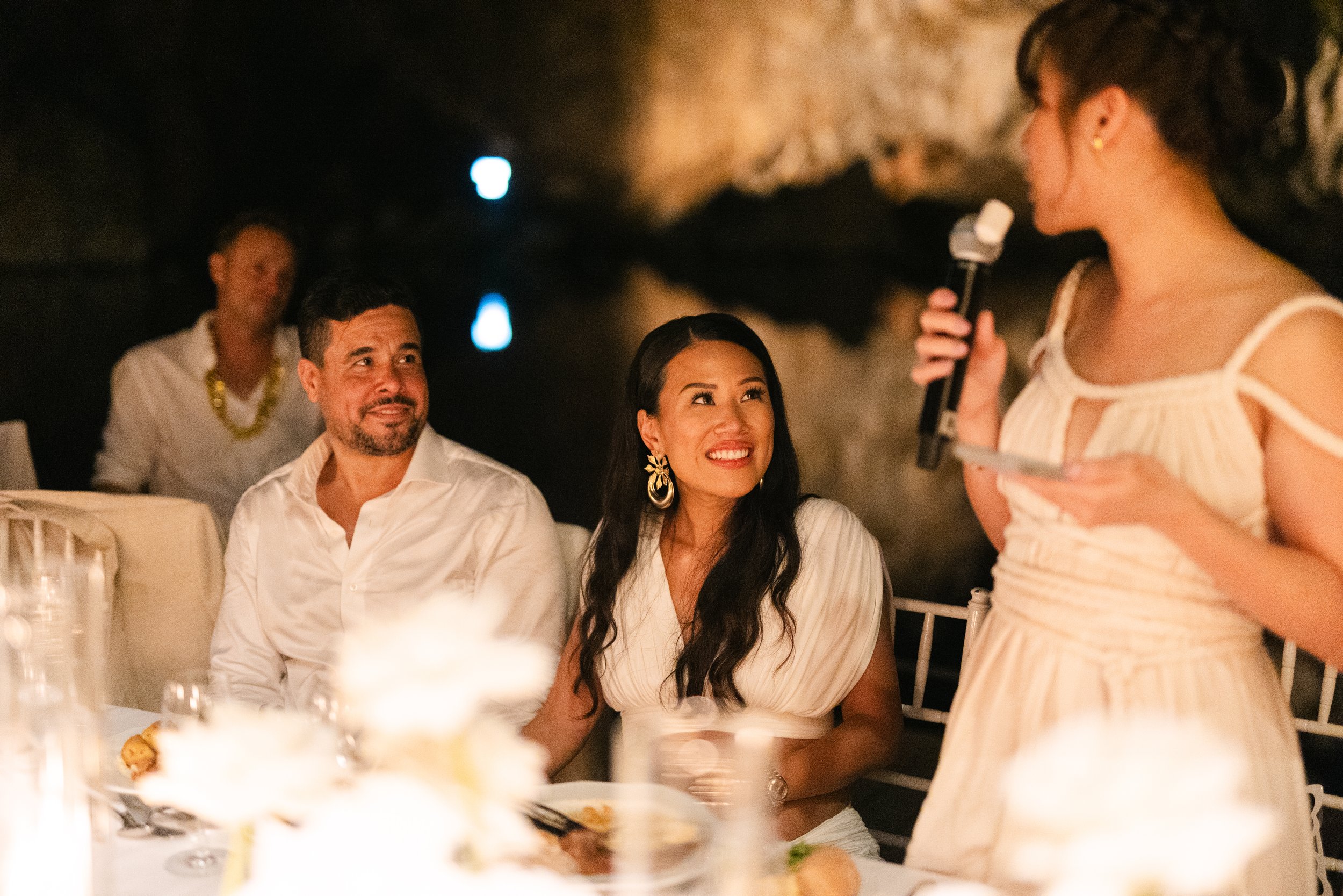 Emotional vows moment Lake Vouliagmeni Athens Greece wedding
