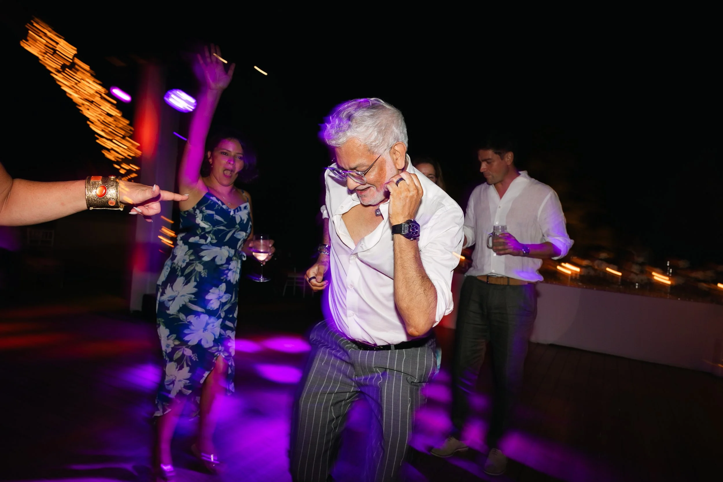 Wedding celebration Lake Vouliagmeni Athens Greece night