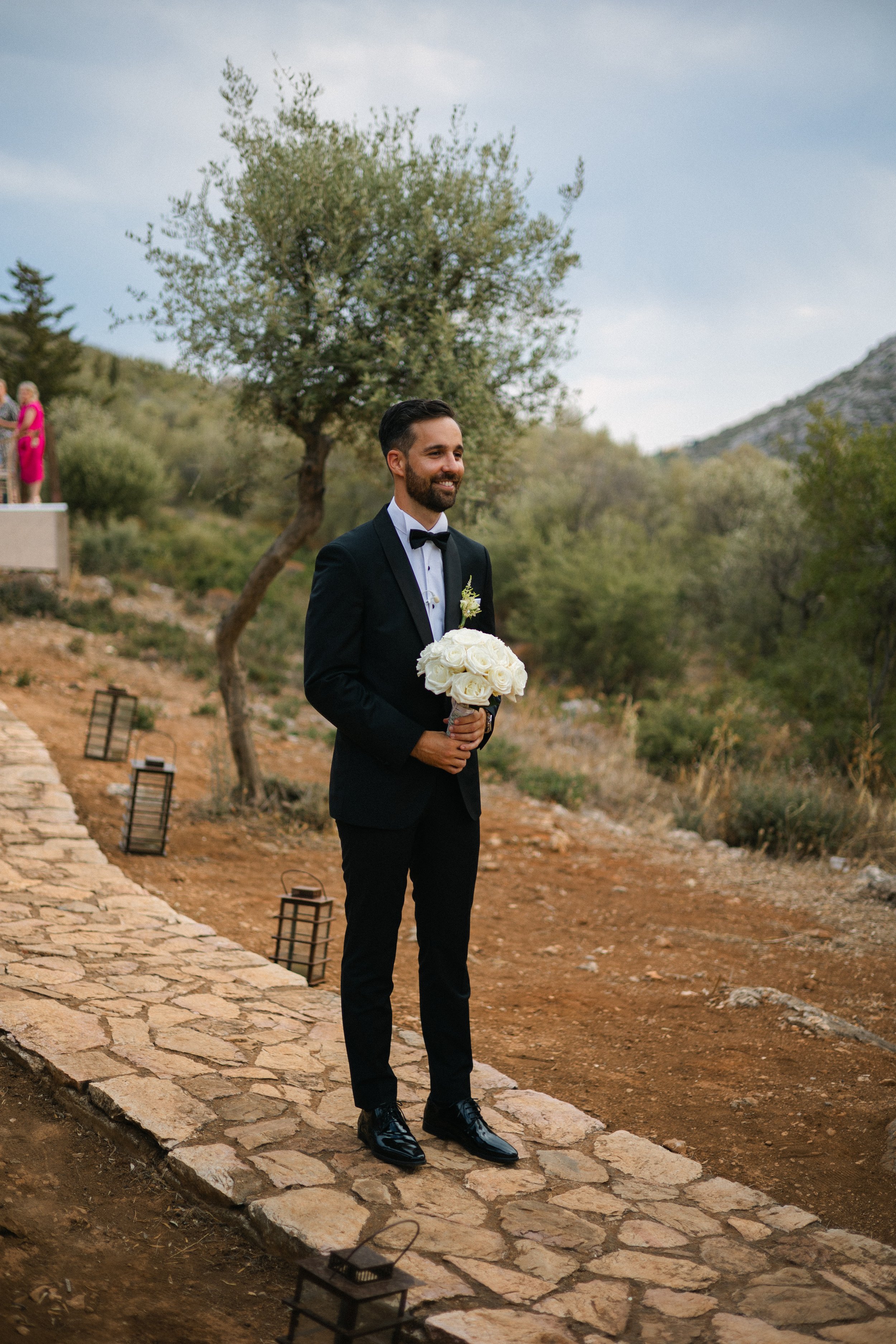 Groom family portraits Iliou Petra estate Athens Greece