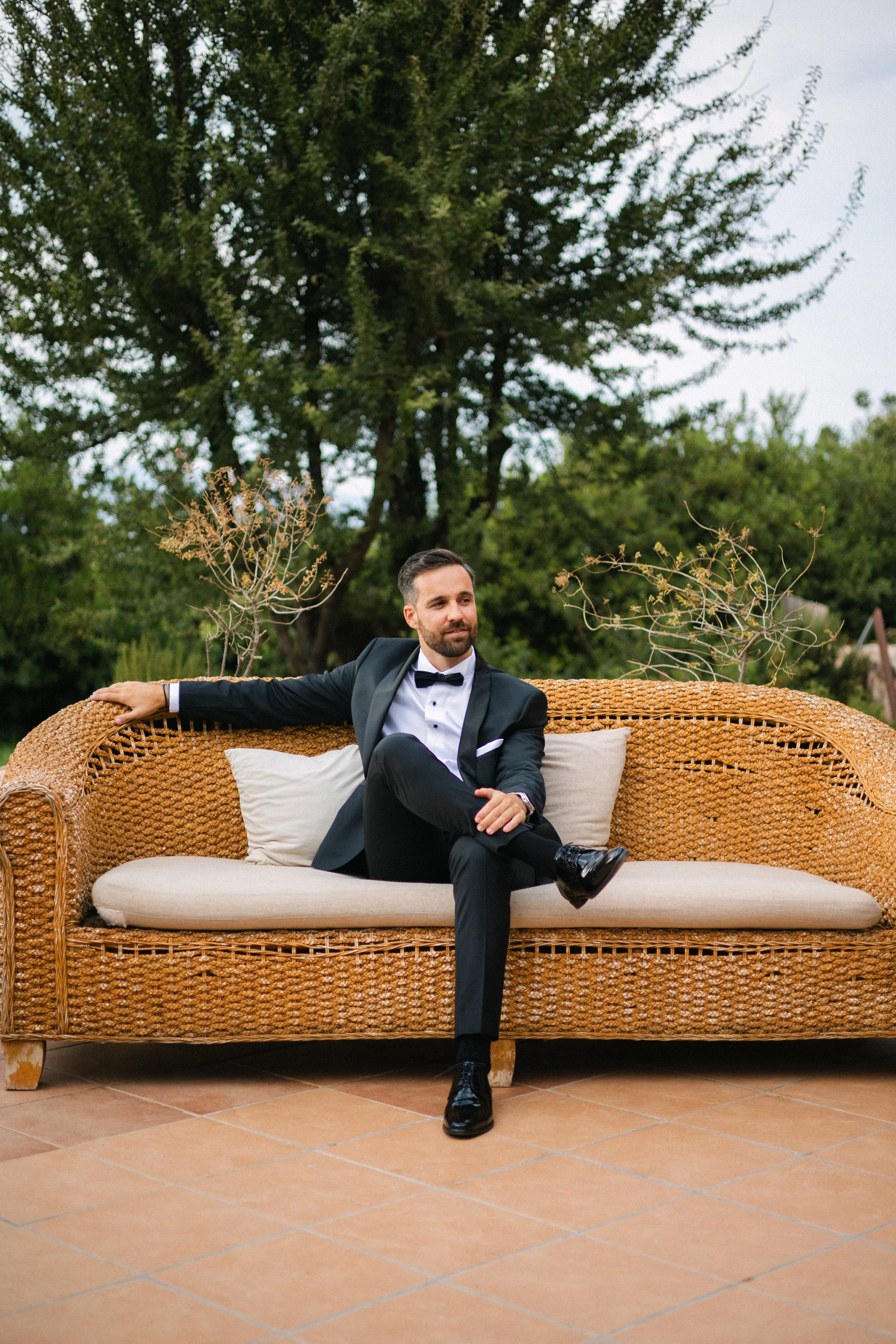 Groom portrait Iliou Petra estate Athens Greece wedding