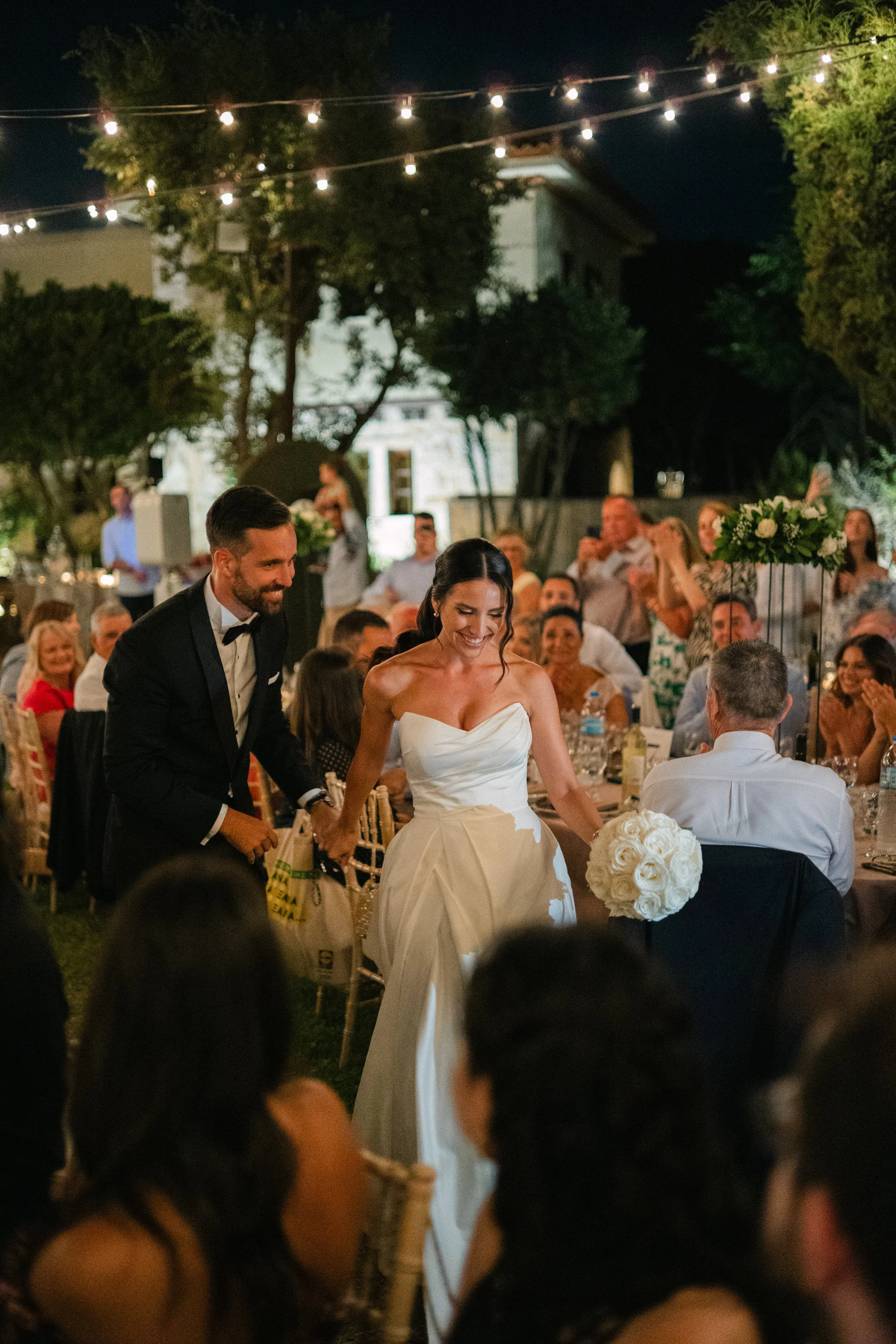 Bride emotional entrance Iliou Petra estate Athens Greece