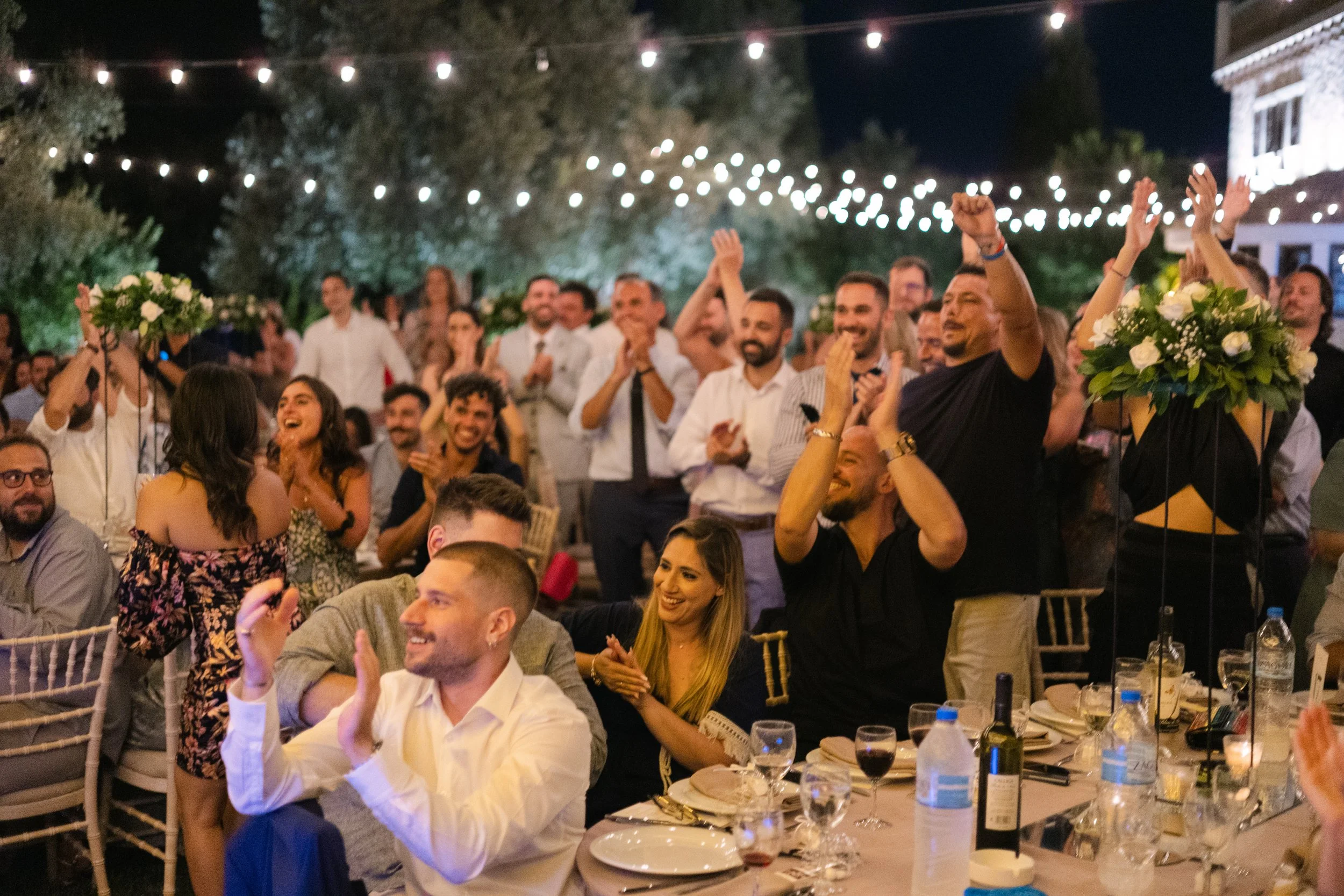 Bride emotional entrance Iliou Petra estate Athens Greece