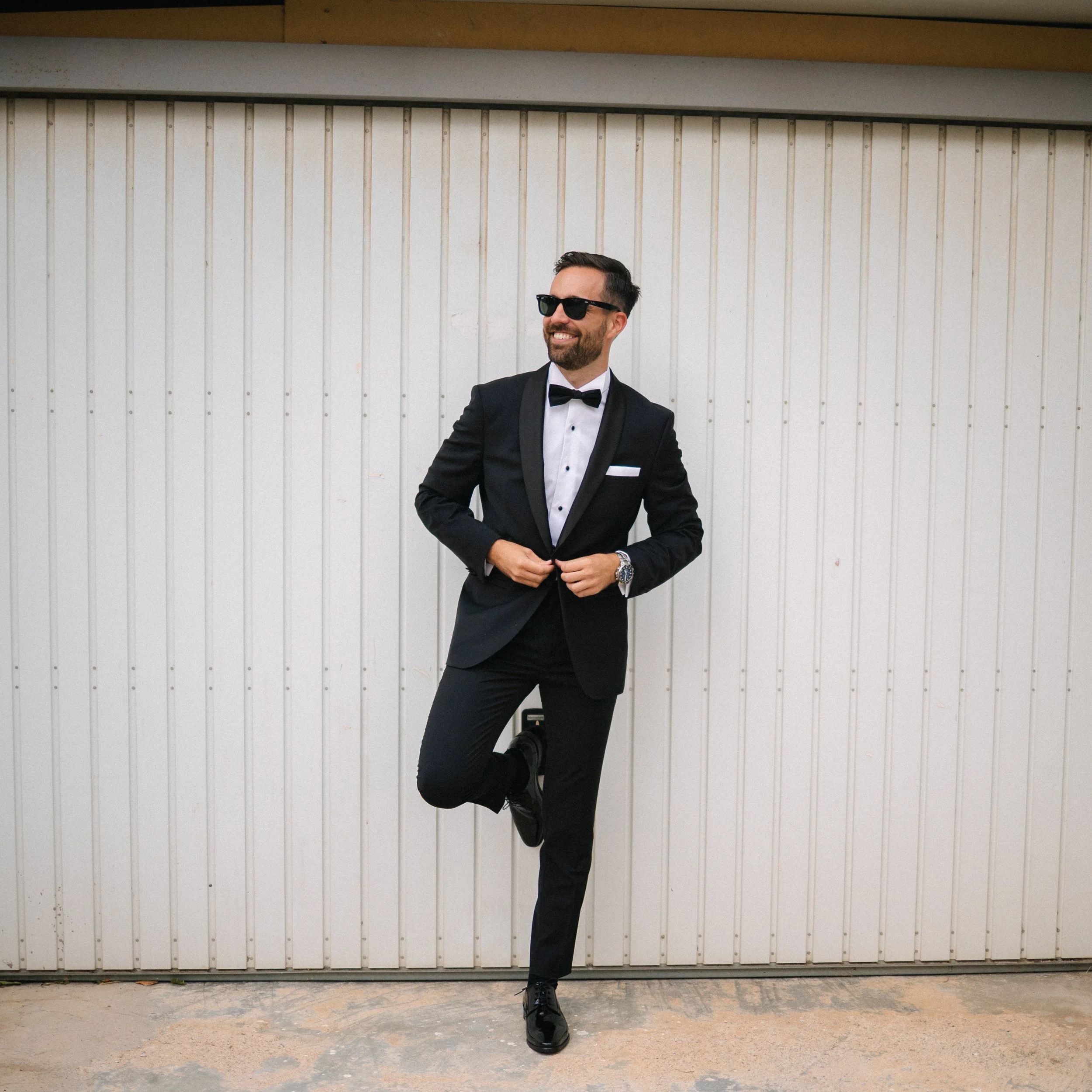 Stunning Portrait Groom Black Tuxedo