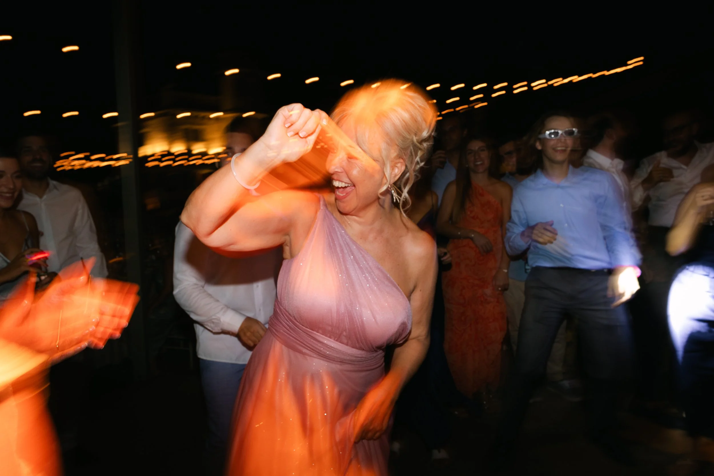 Late night wedding party Iliou Petra estate Athens Greece