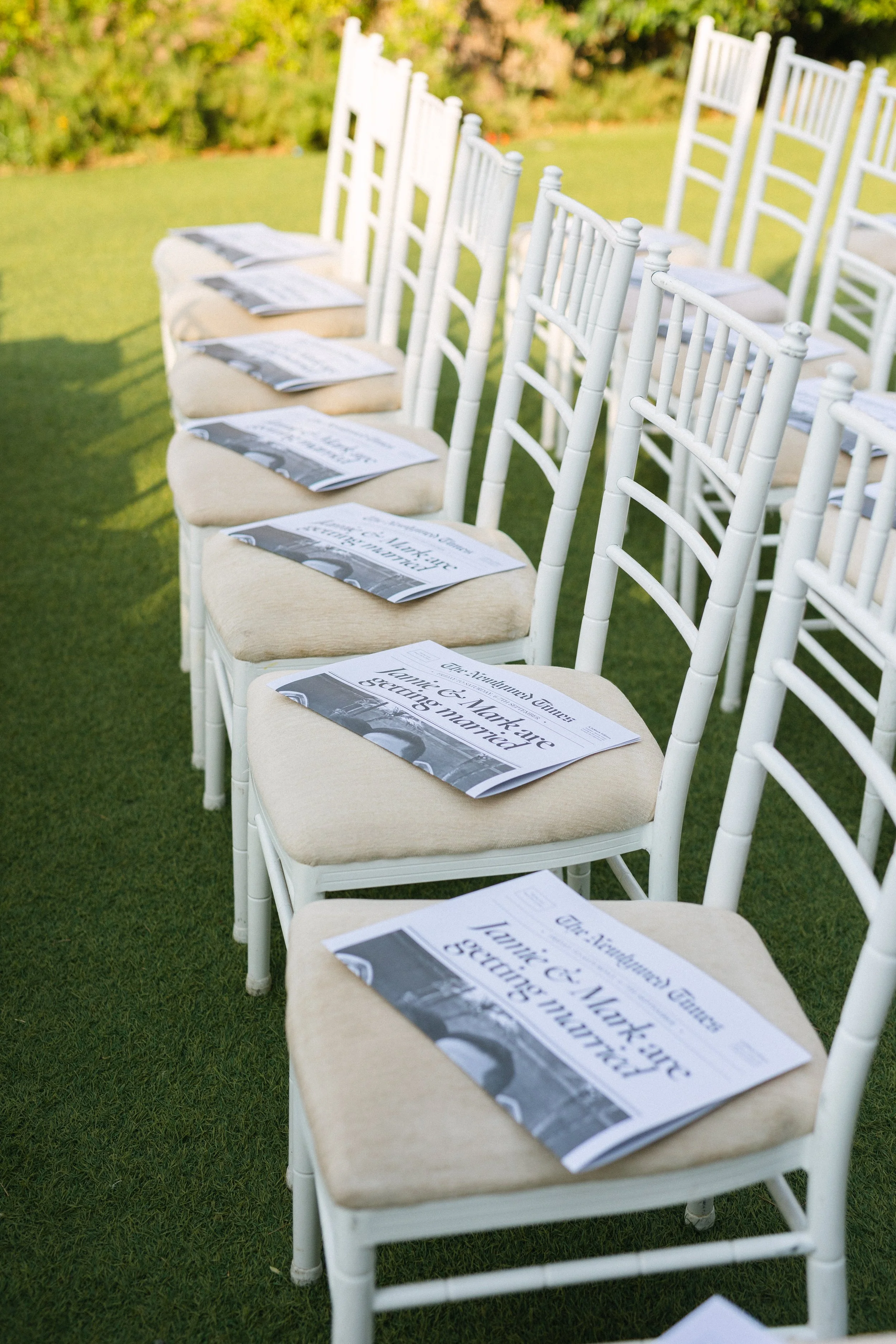 Wedding name cards Lake Vouliagmeni Athens Greece