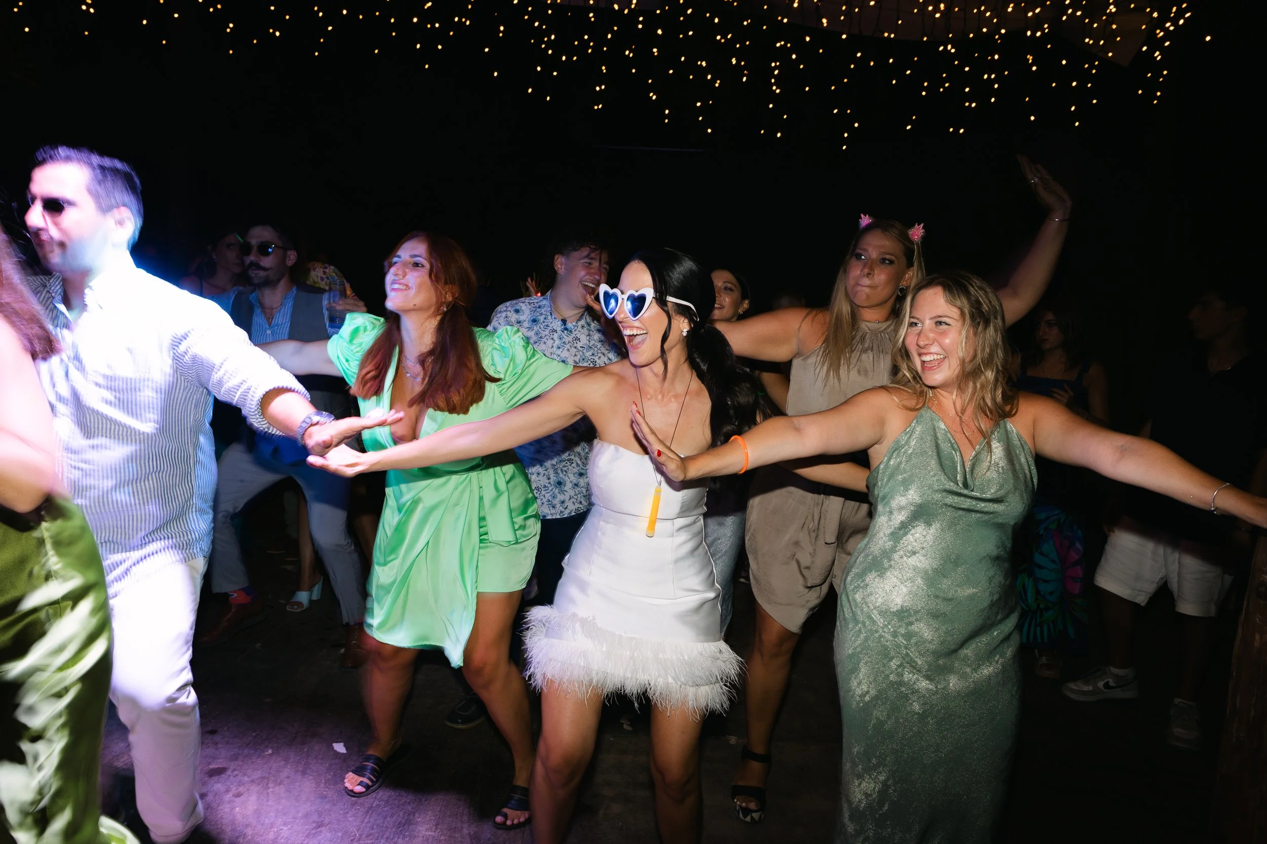 Bride dancing guests Iliou Petra estate Athens Greece