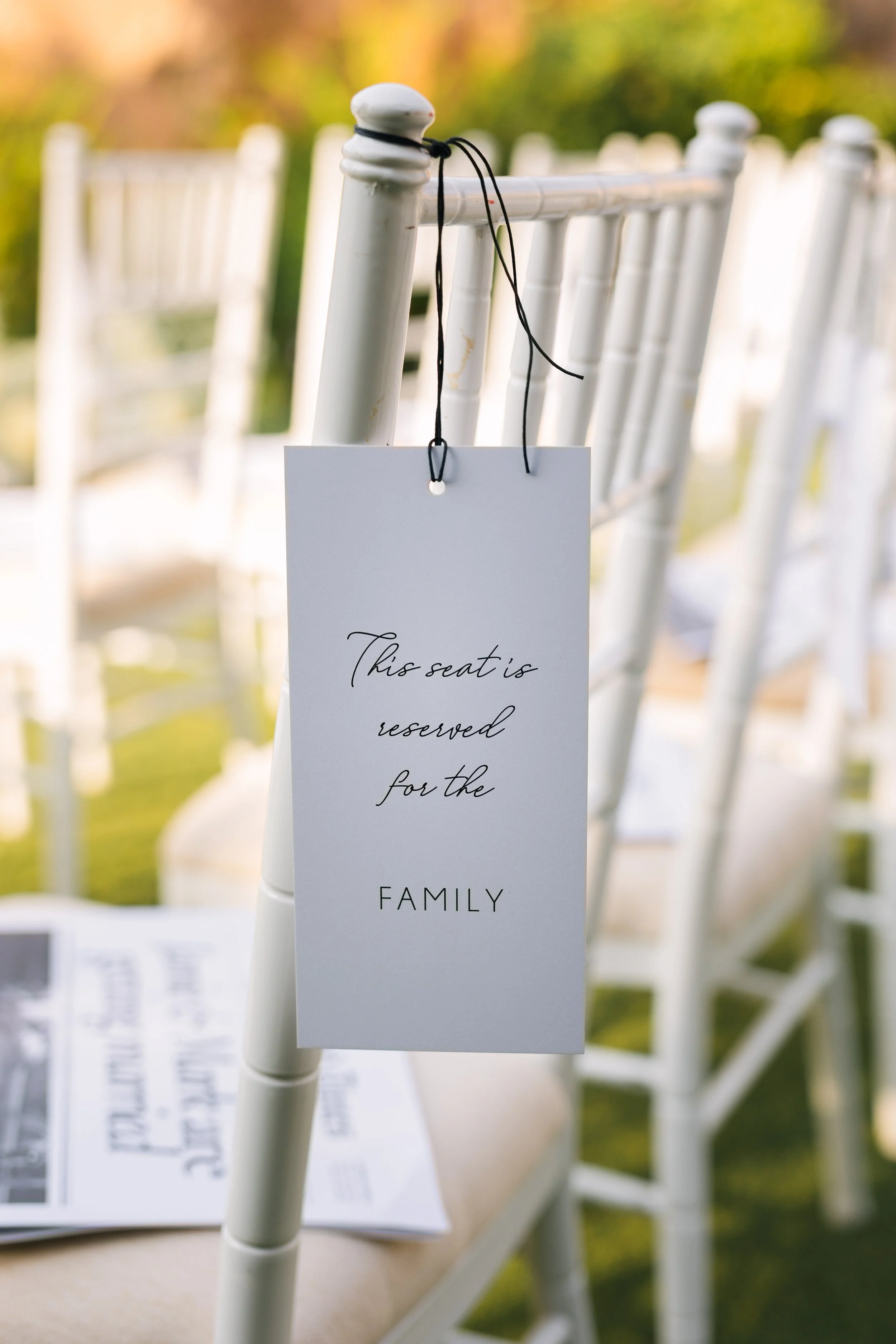 Wedding name cards Lake Vouliagmeni Athens Greece