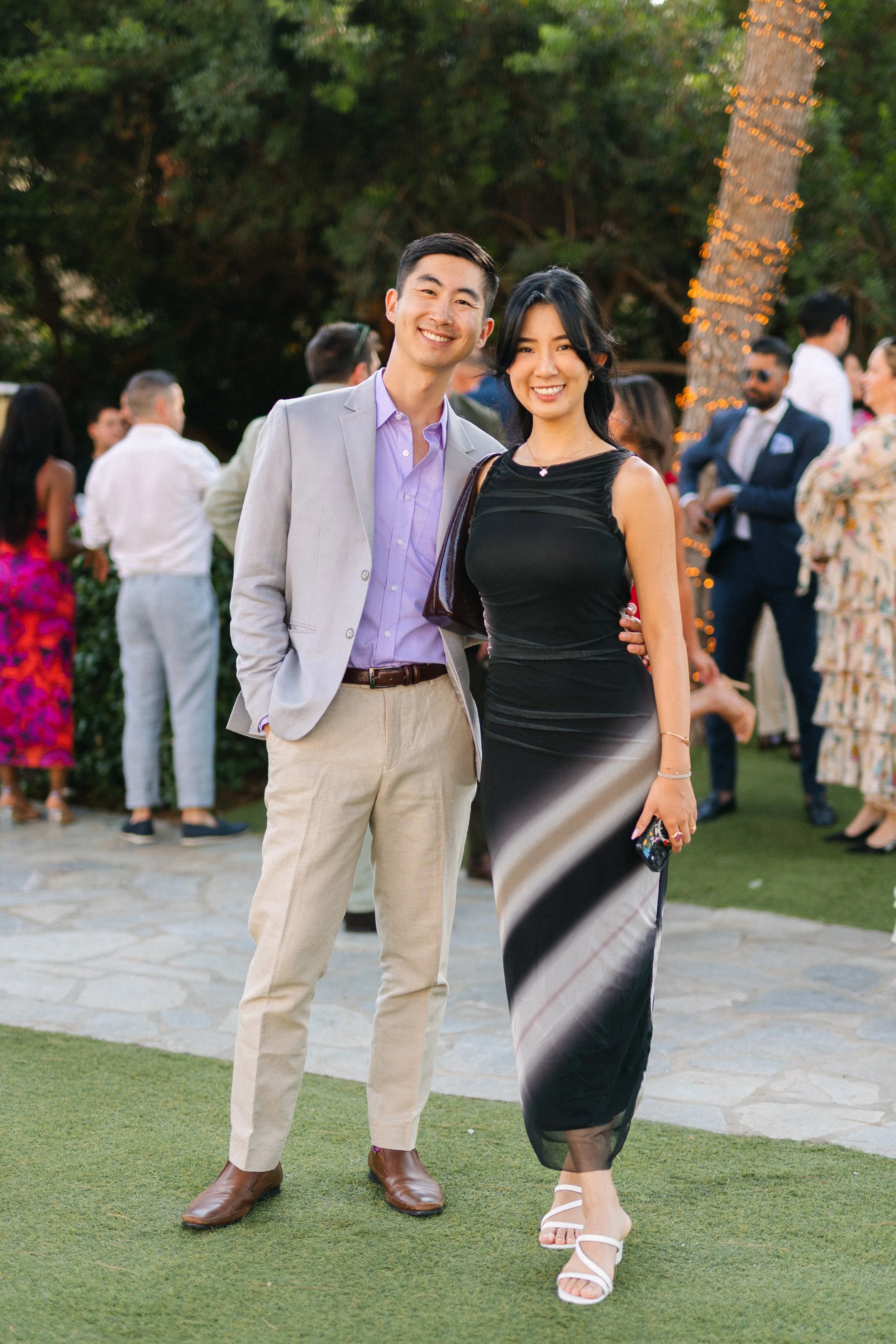 Wedding guest portrait Lake Vouliagmeni Athens Greece
