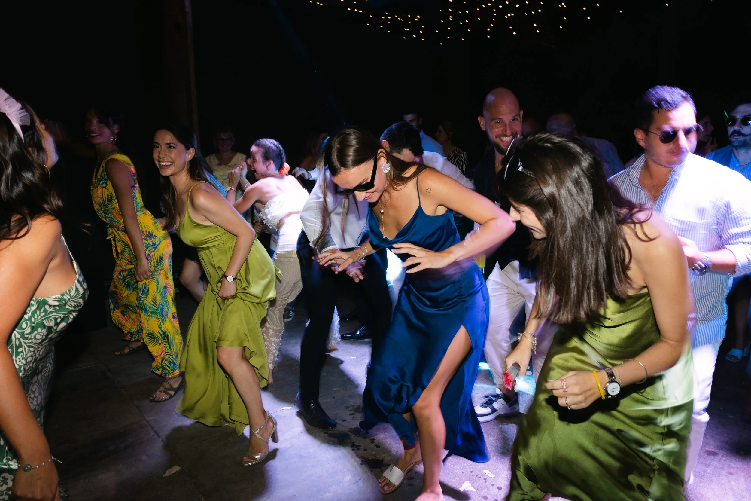 Bride dancing guests Iliou Petra estate Athens Greece