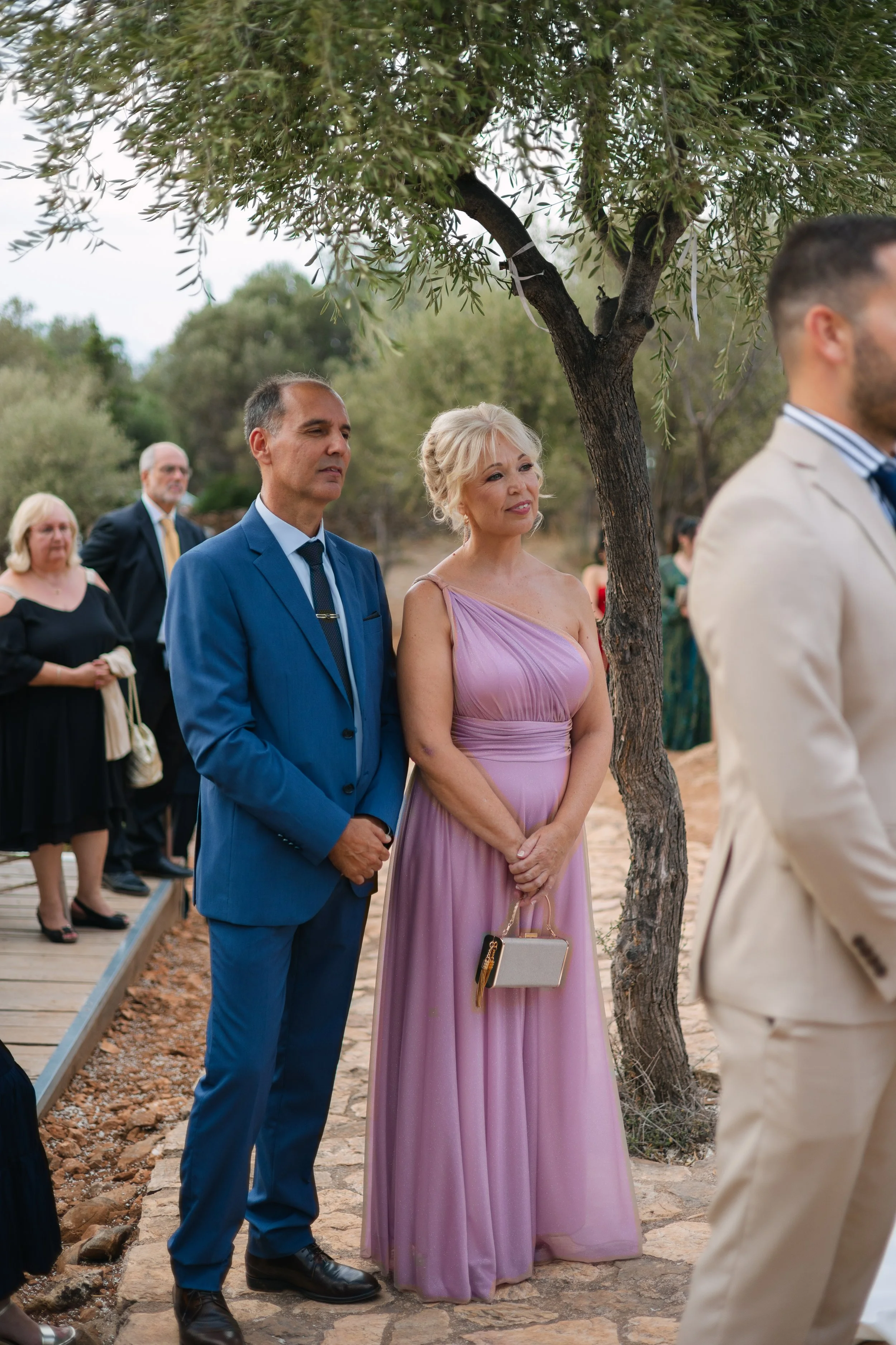 Wedding guests emotional Iliou Petra estate Athens Greece