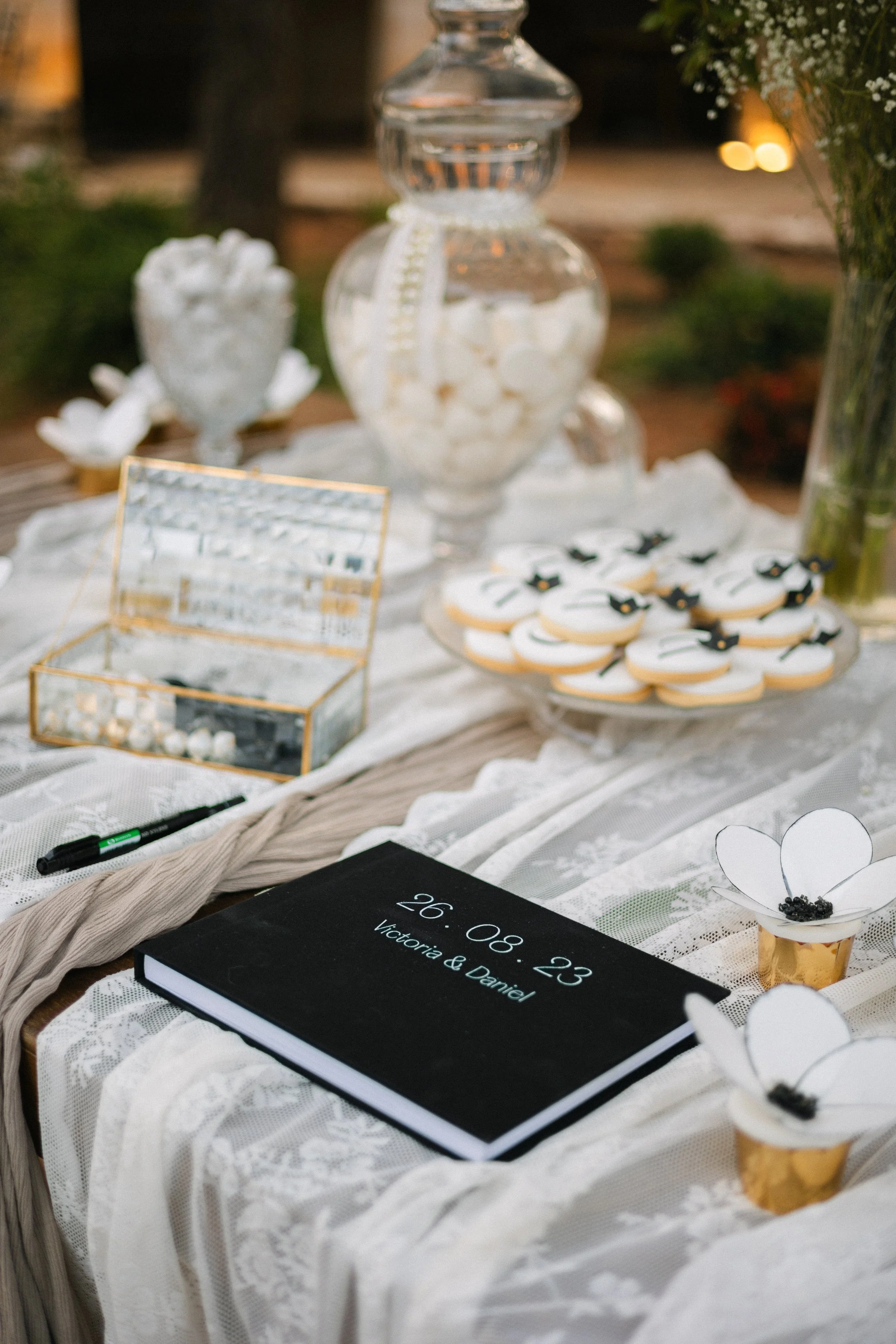 Wedding table details Iliou Petra estate Athens Greece