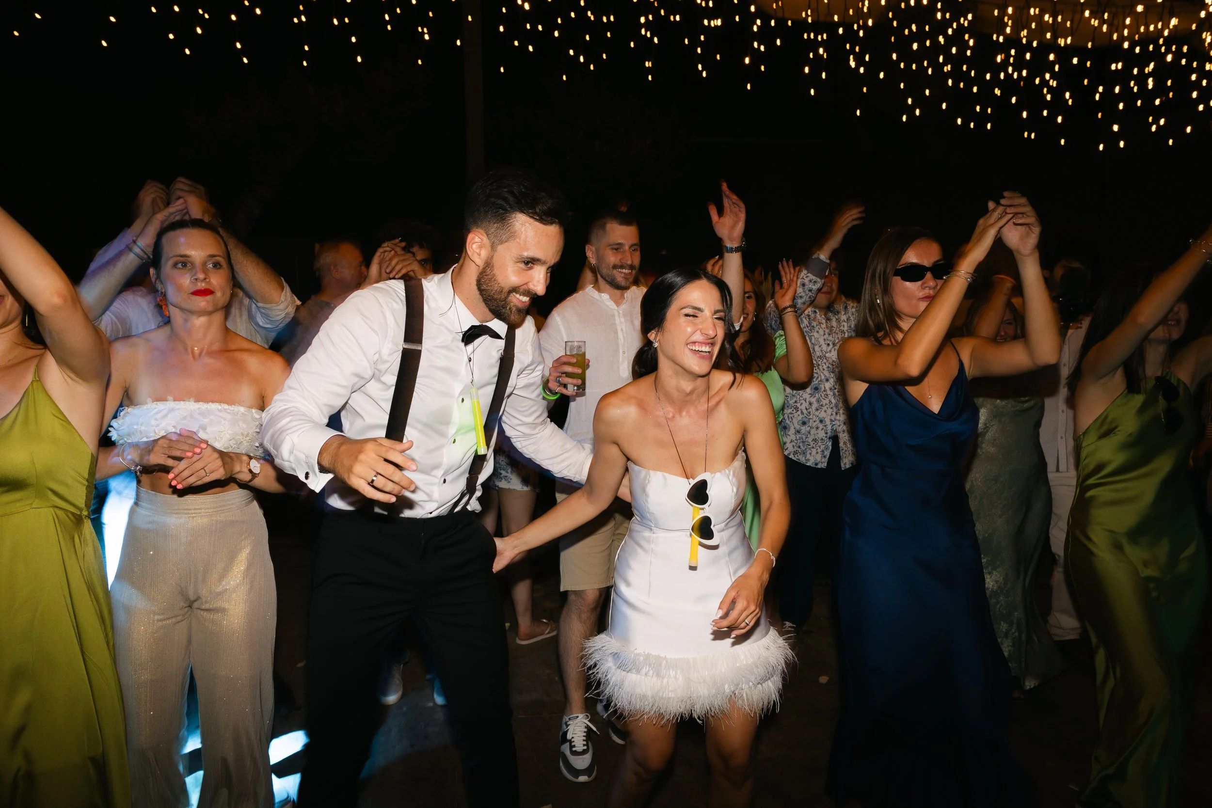 Late night wedding party Iliou Petra estate Athens Greece