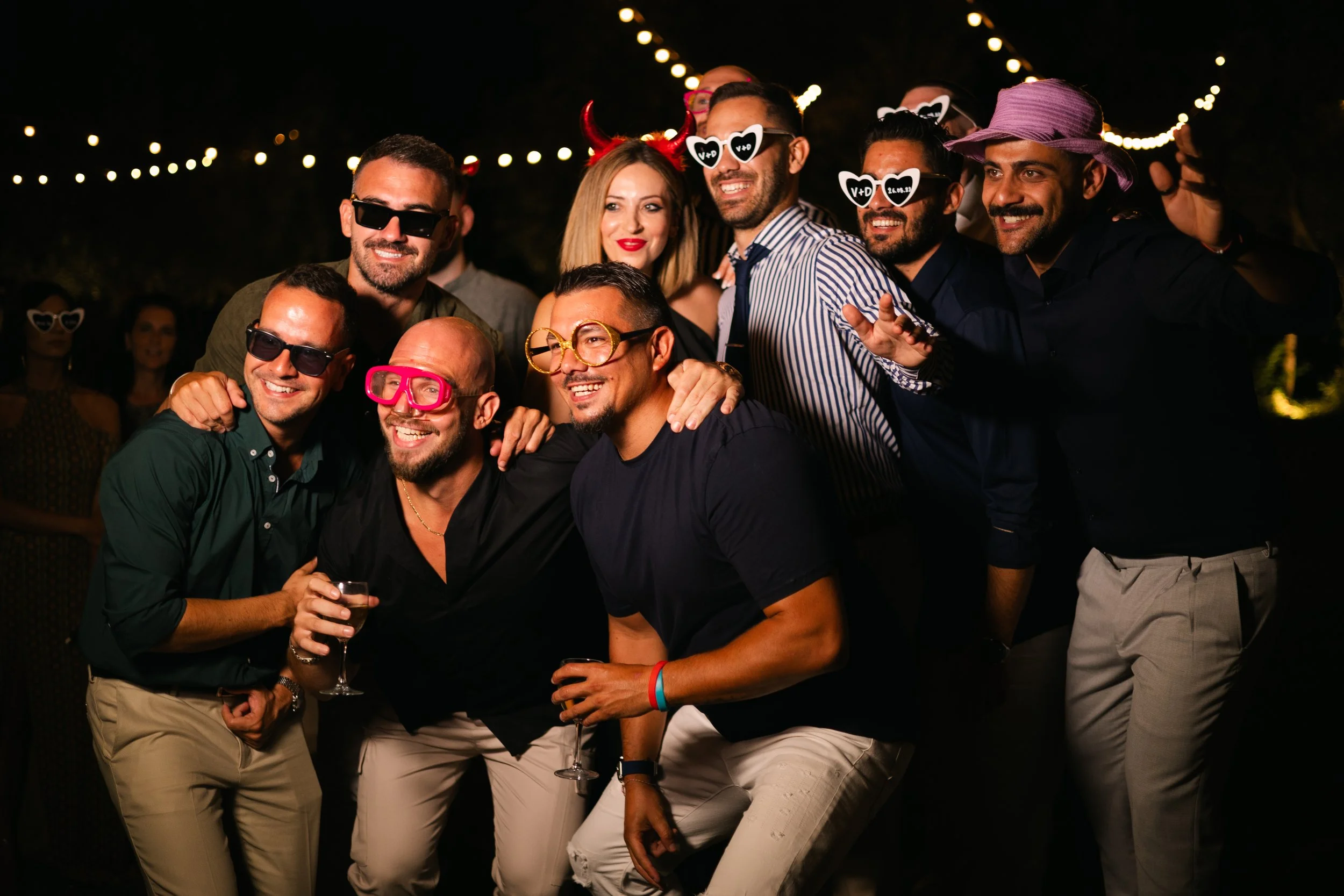 Late night wedding party Iliou Petra estate Athens Greece