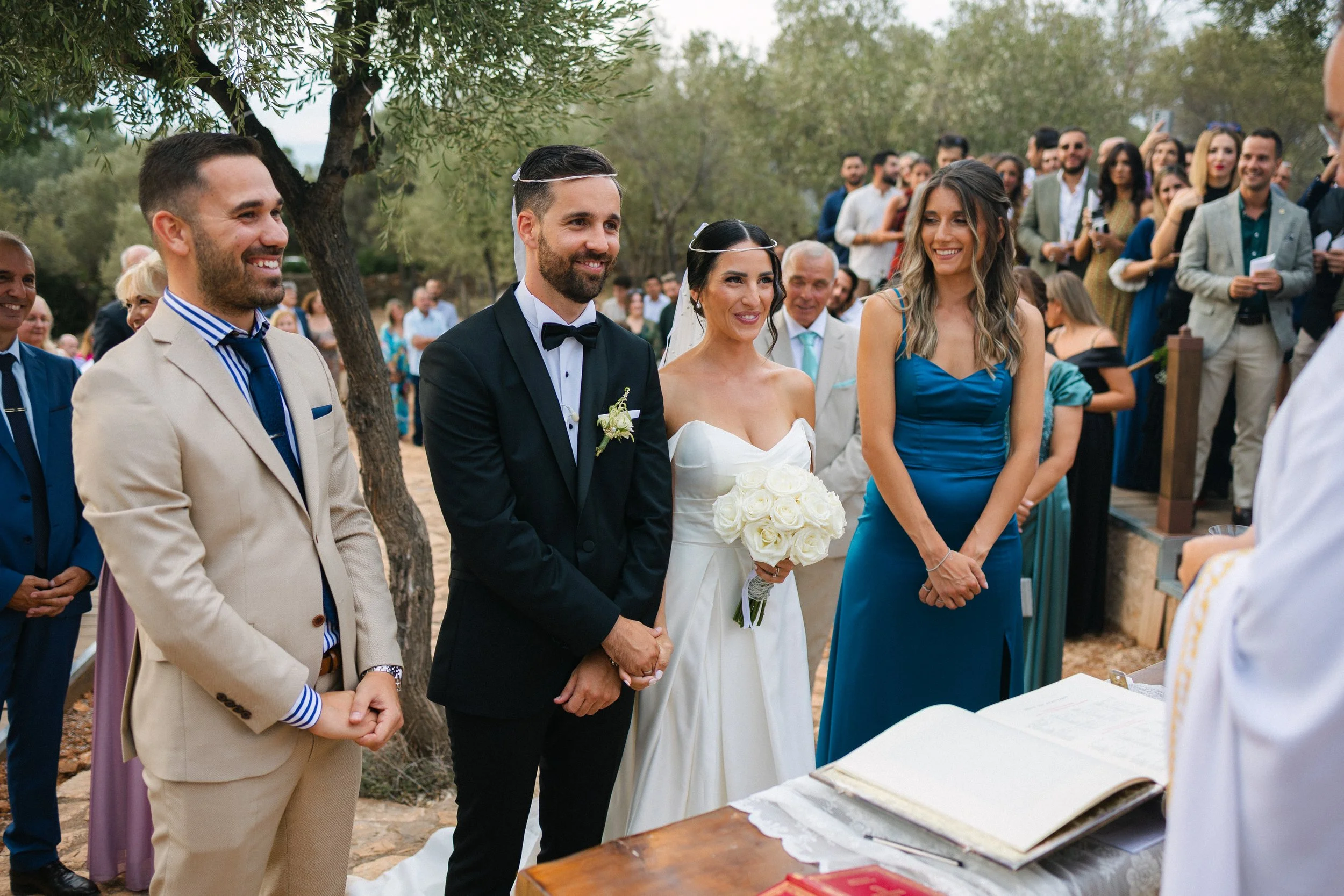 Elegant ceremony Iliou Petra estate Athens Greece wedding