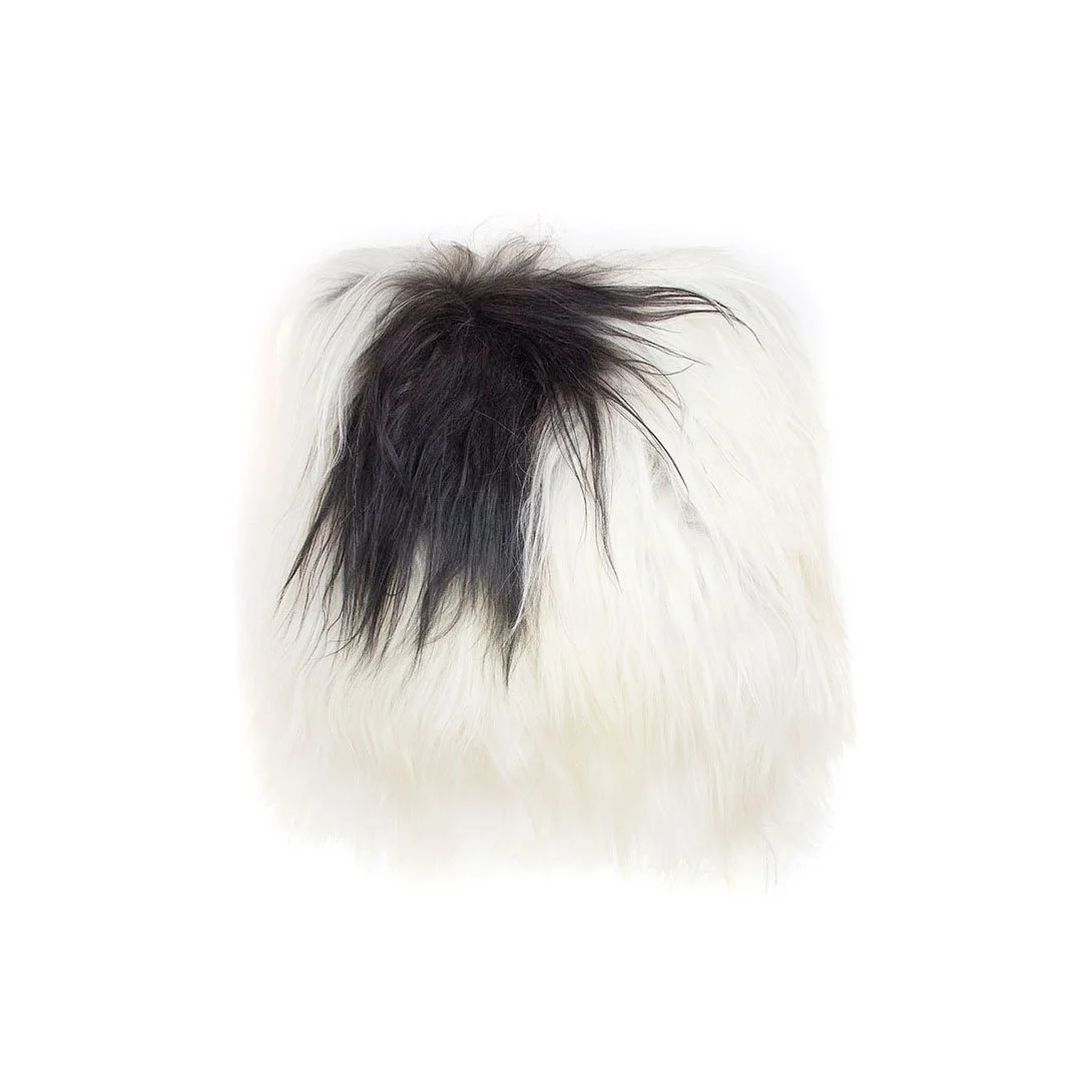 Isländsk Sittdyna Vit Lockig – Eco-garvad, 37 × 37 cm