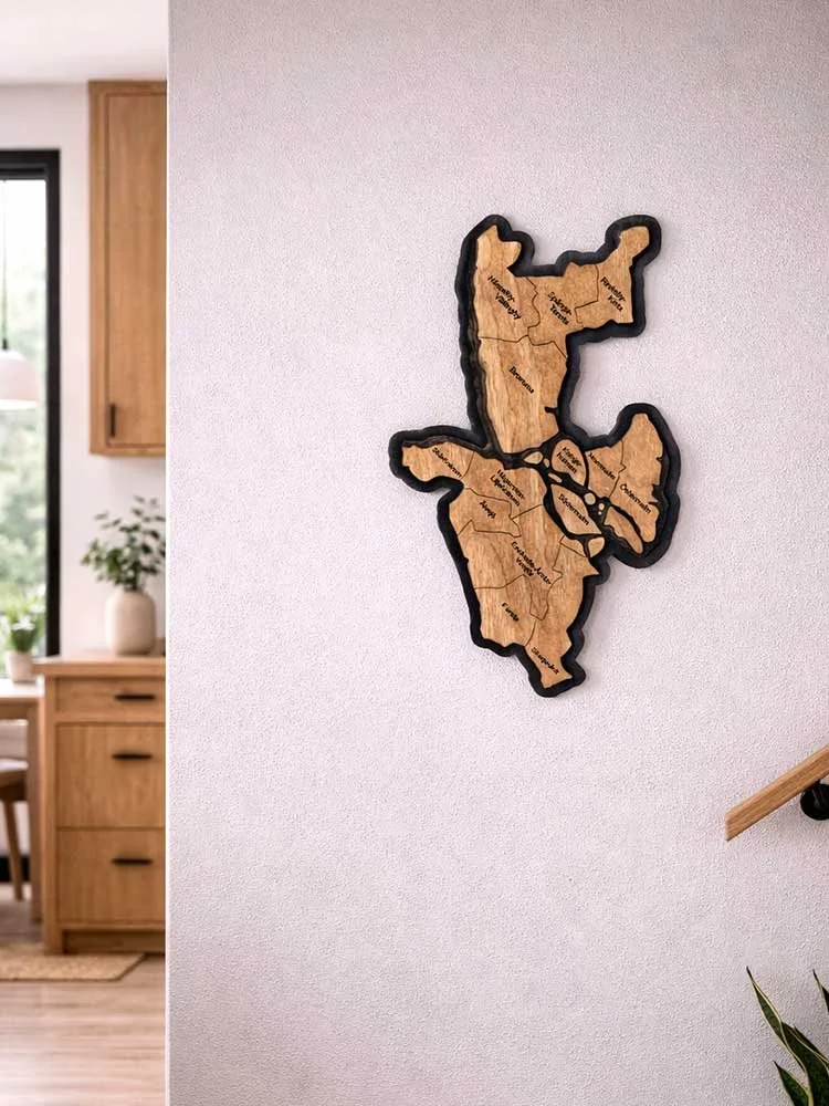 WOODSY – Laserskuren karta över Stockholm (Svenskt hantverk)