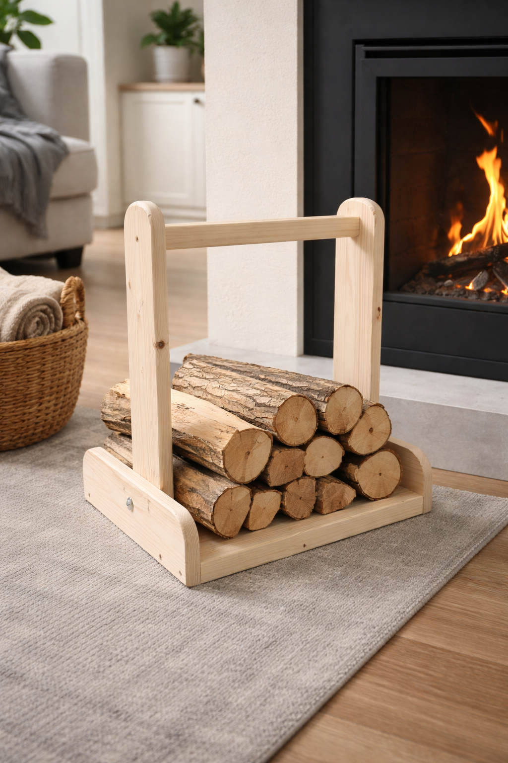 WOODSY – Vedkorg i massivt trä (Svenskt hantverk)