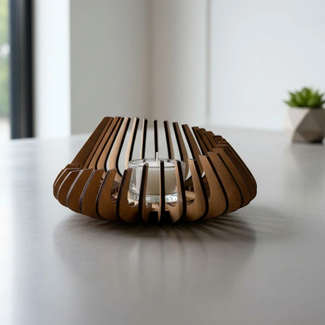 Handcrafted Wooden Candlelight Holder