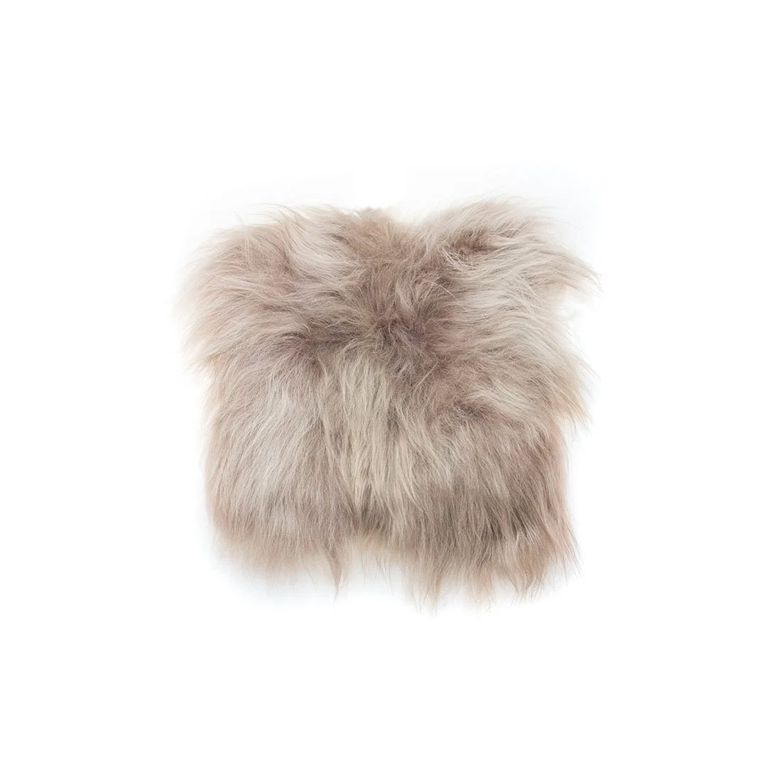 Isländsk Sittdyna Taupe – Eco-garvad, 37 × 37 cm