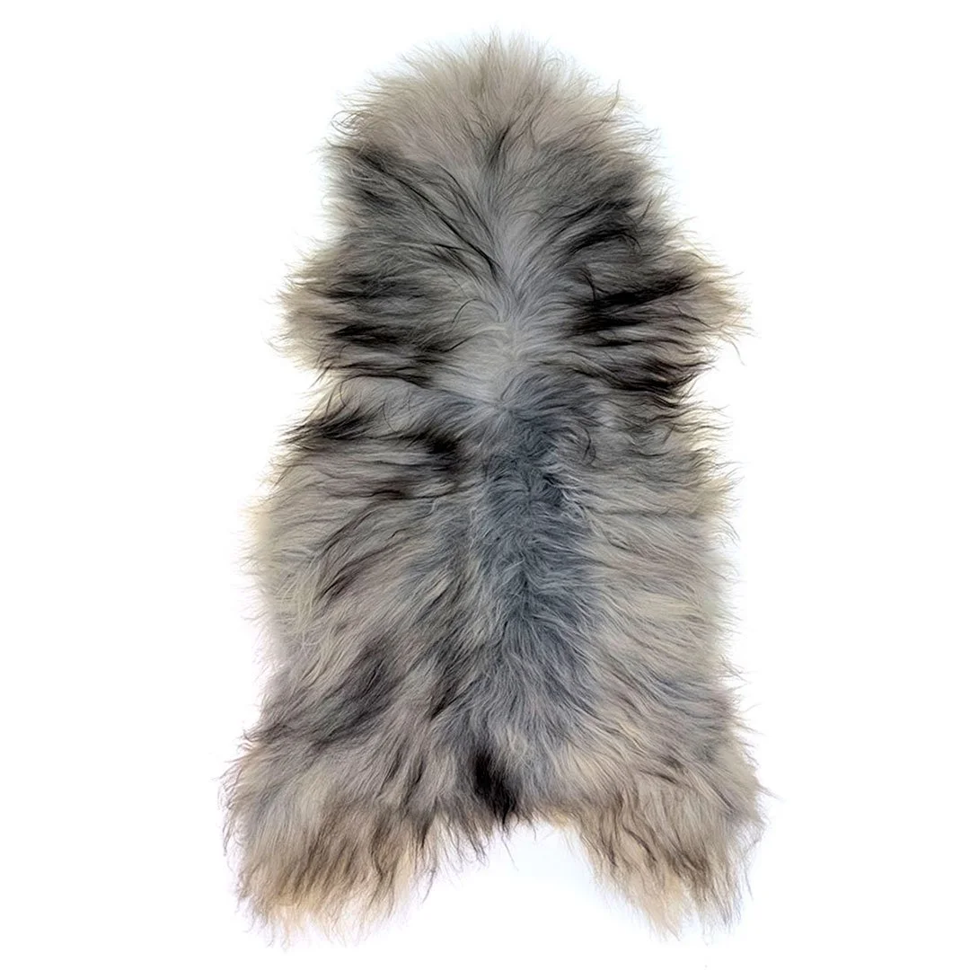 Eko isländskt fårskinn – mjuka grå nyanser med lång, följsam ull